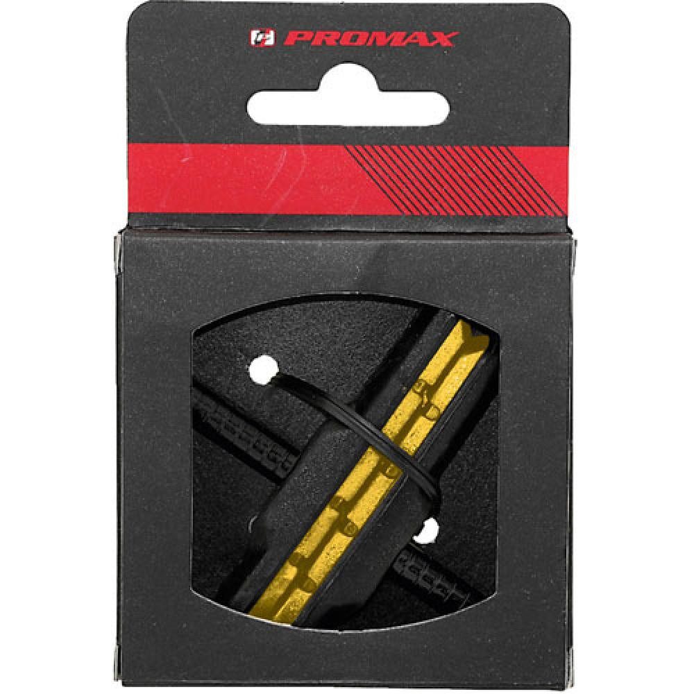 Promax Felgenbremse Bremsschuh Promax, V-Brake schraub, symm, schwarz/gelb, 70mm, 1 Paar