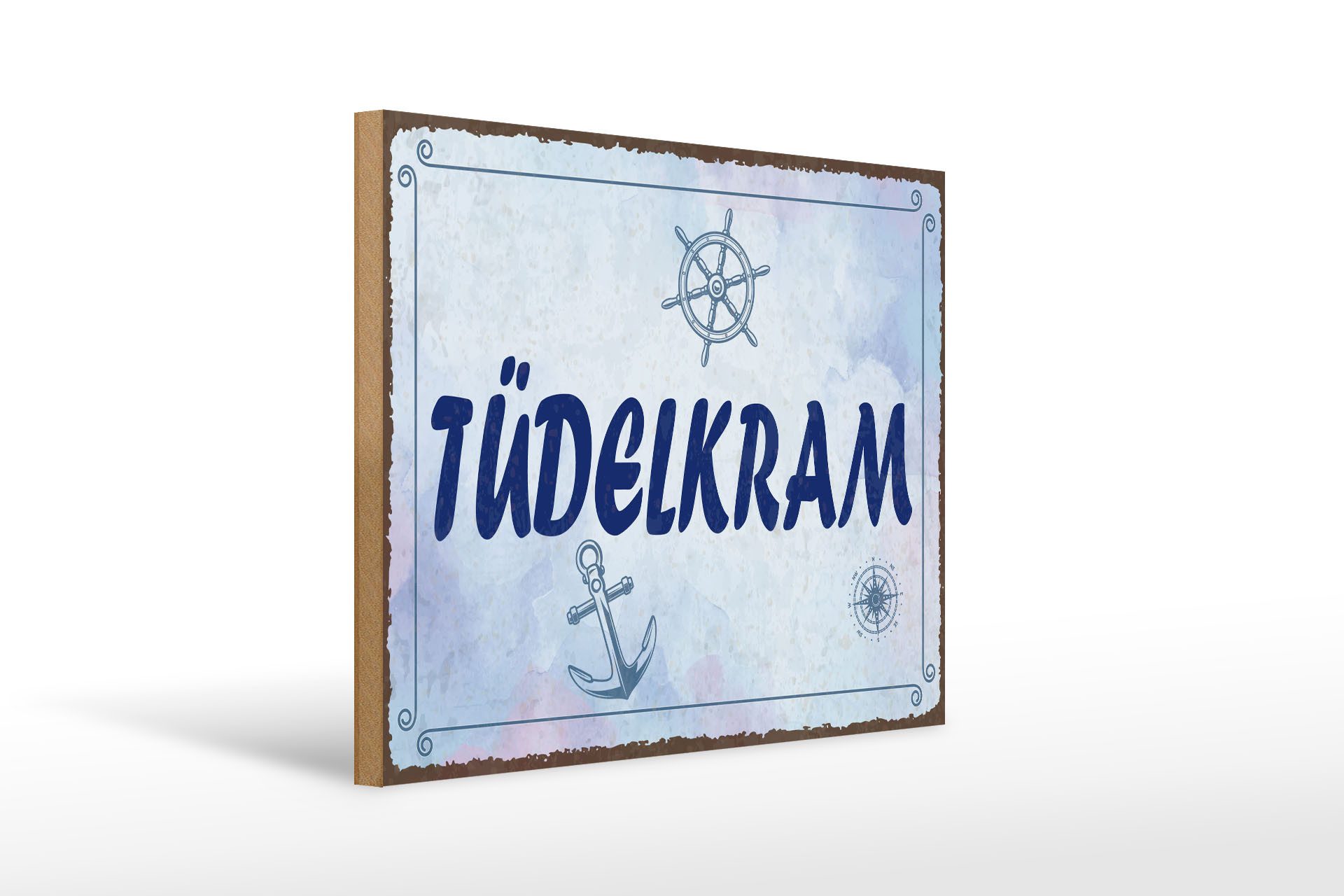 Holzbild Spruch 30x40 cm Tüdelkram blaues