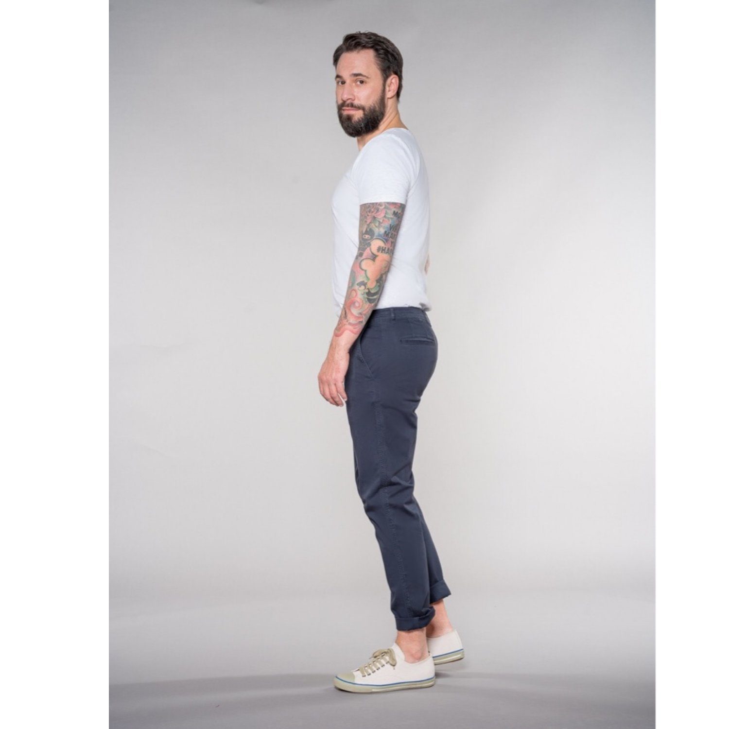 fv-Las:se, Herrenhose Chinohose Feuervogl Chino, Fit, Navy Slim