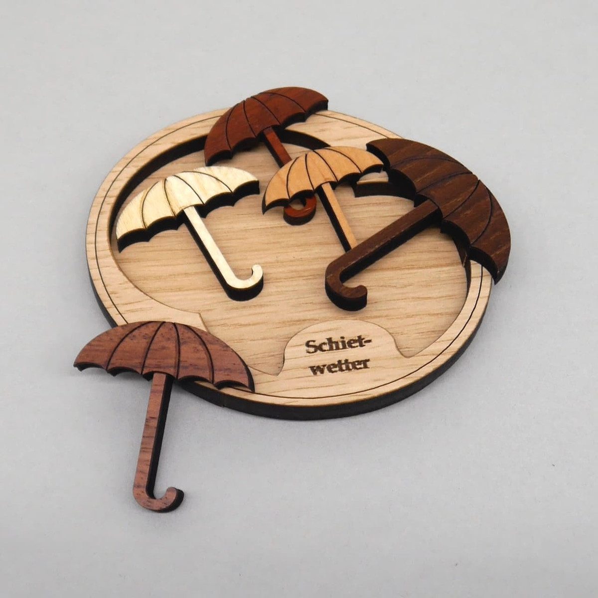 ROMBOL Denkspiele Spiel SCHIETWETTER - kleines, aber feines Denkspiel, Knobelspiel, Holzpuzzle
