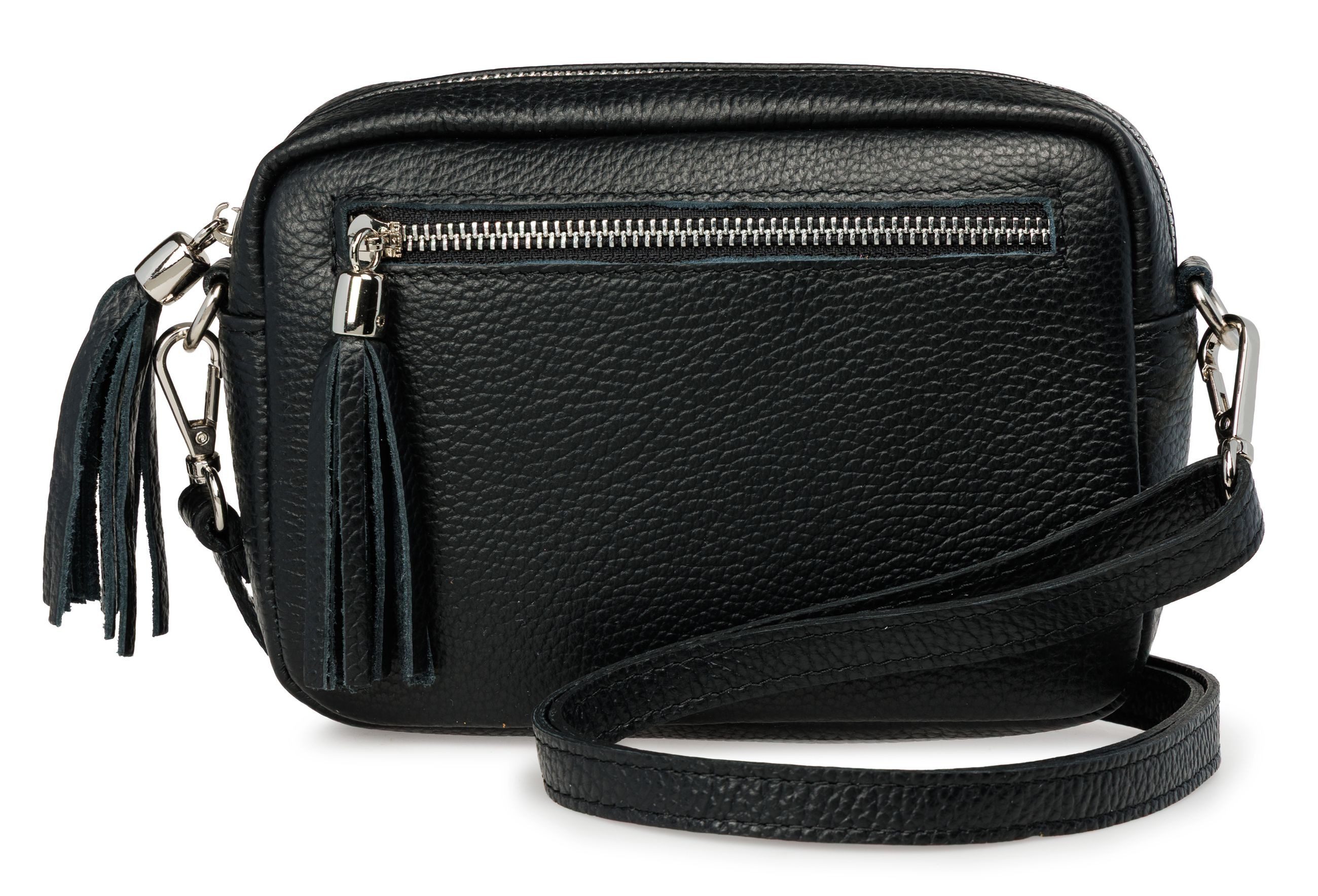 Caspar Umhängetasche Kleine Damen Crossbody Bag Leder Tasche - CLASSIC LINE - Modell No.818, leicht, elegant & unempfindlich - 100% Echtleder - Handmade in Italy