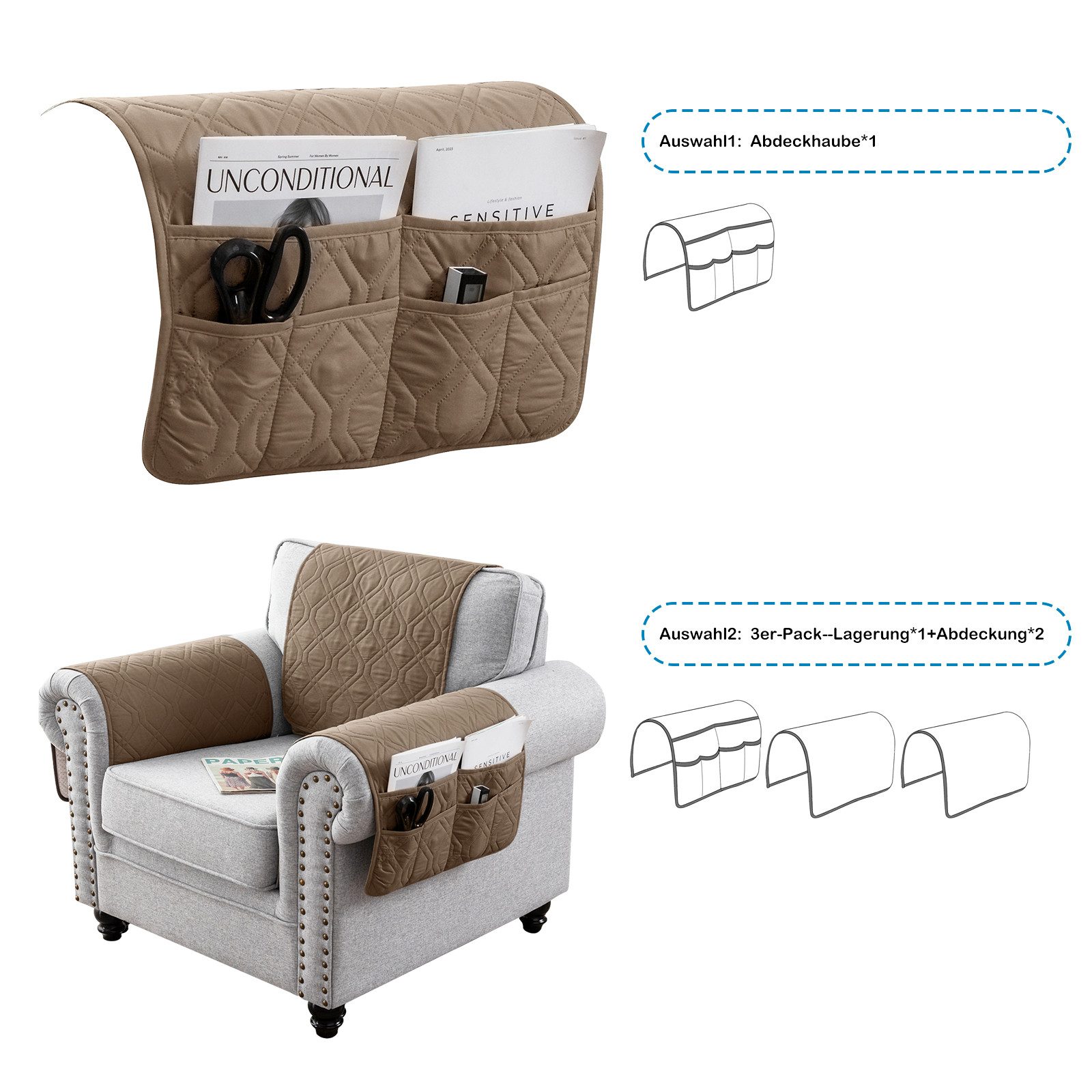 Sunicol Sesselschoner Armlehnenbezug, 100%Wasserdicht, Rutschfest, Sofaüber günstig online kaufen