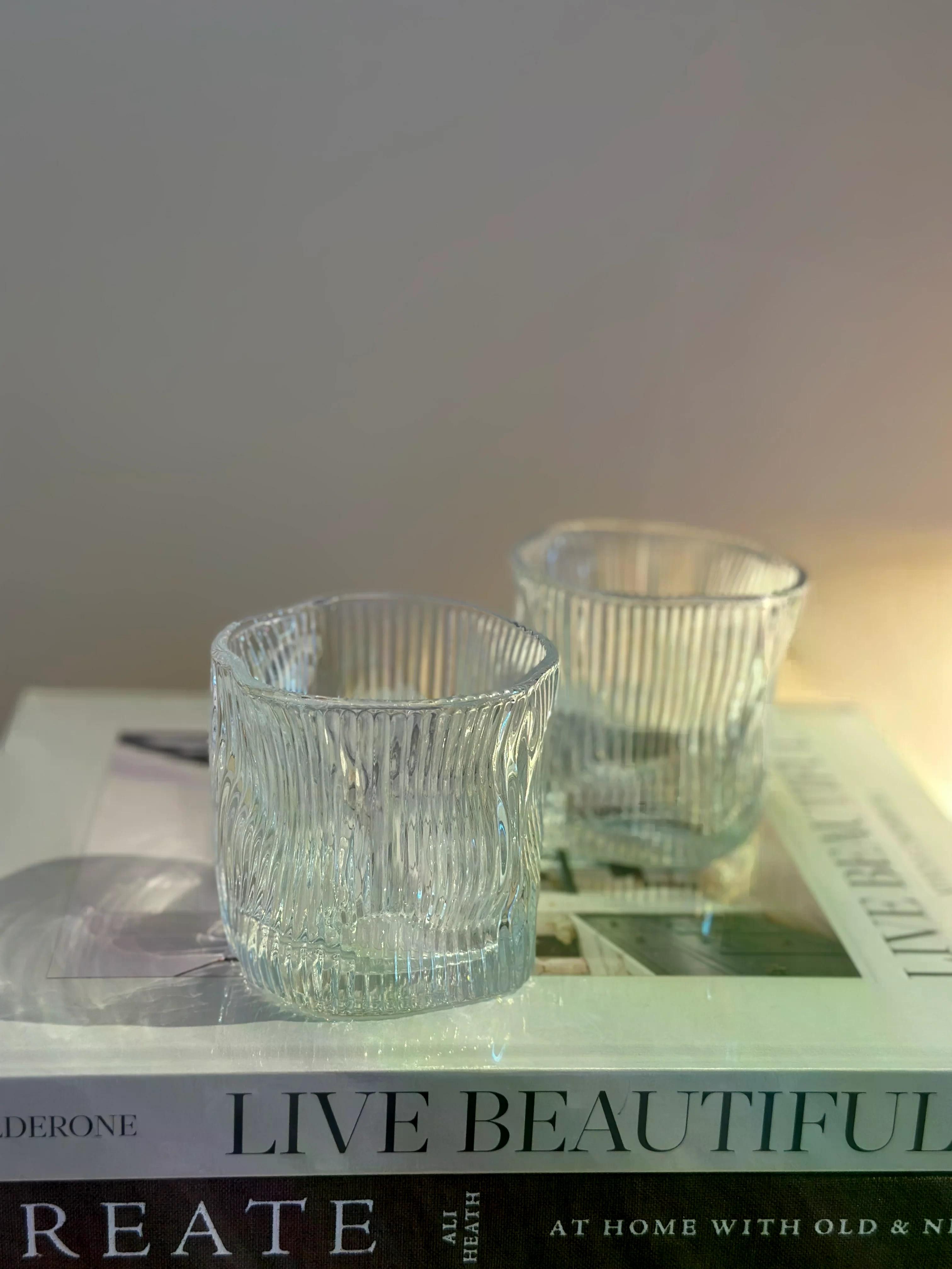 EmirtexHome Glas Wave Lines Gläser 6er Set 200ml, Glas