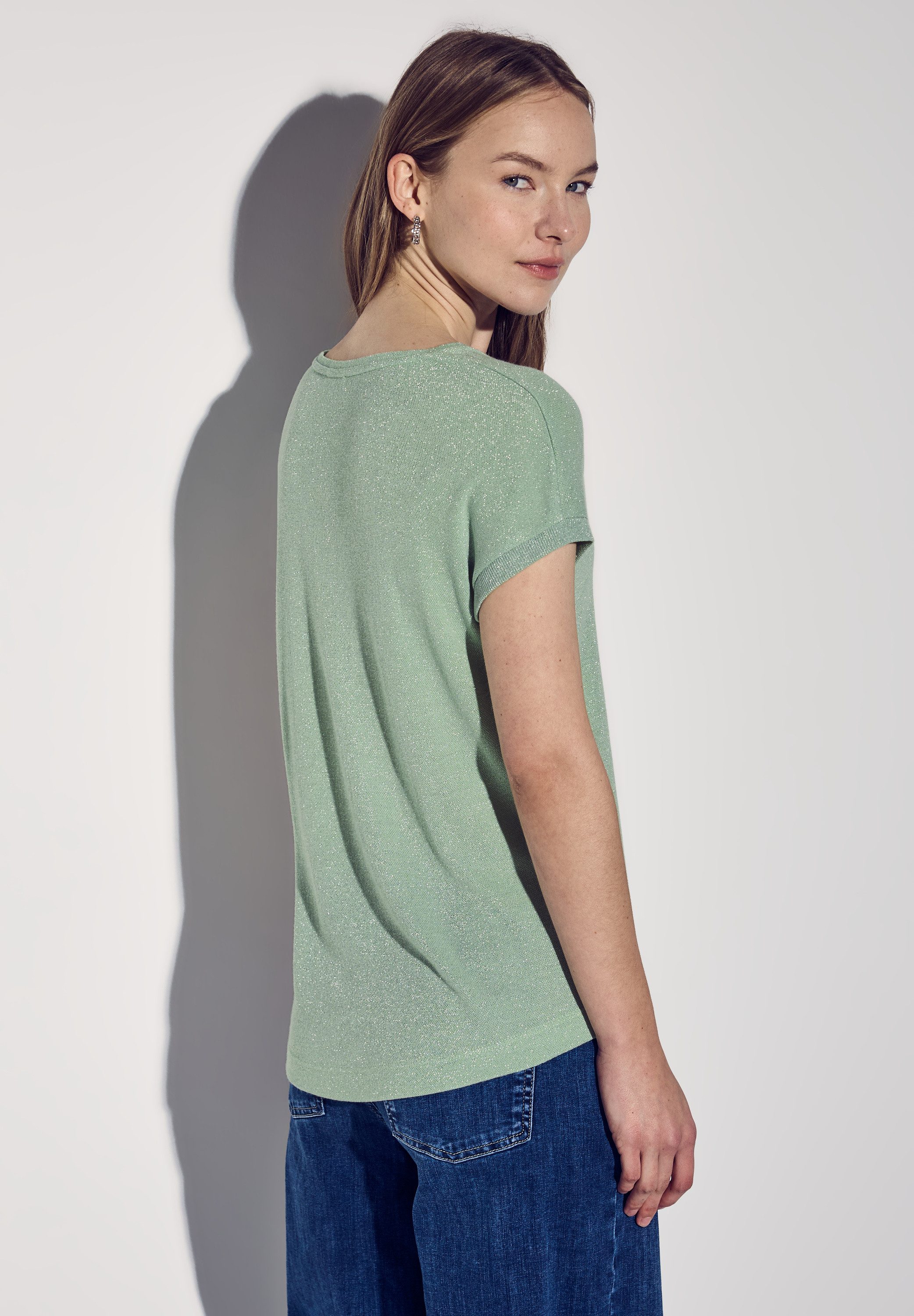 STREET ONE T-Shirt im Glitzer-Look günstig online kaufen