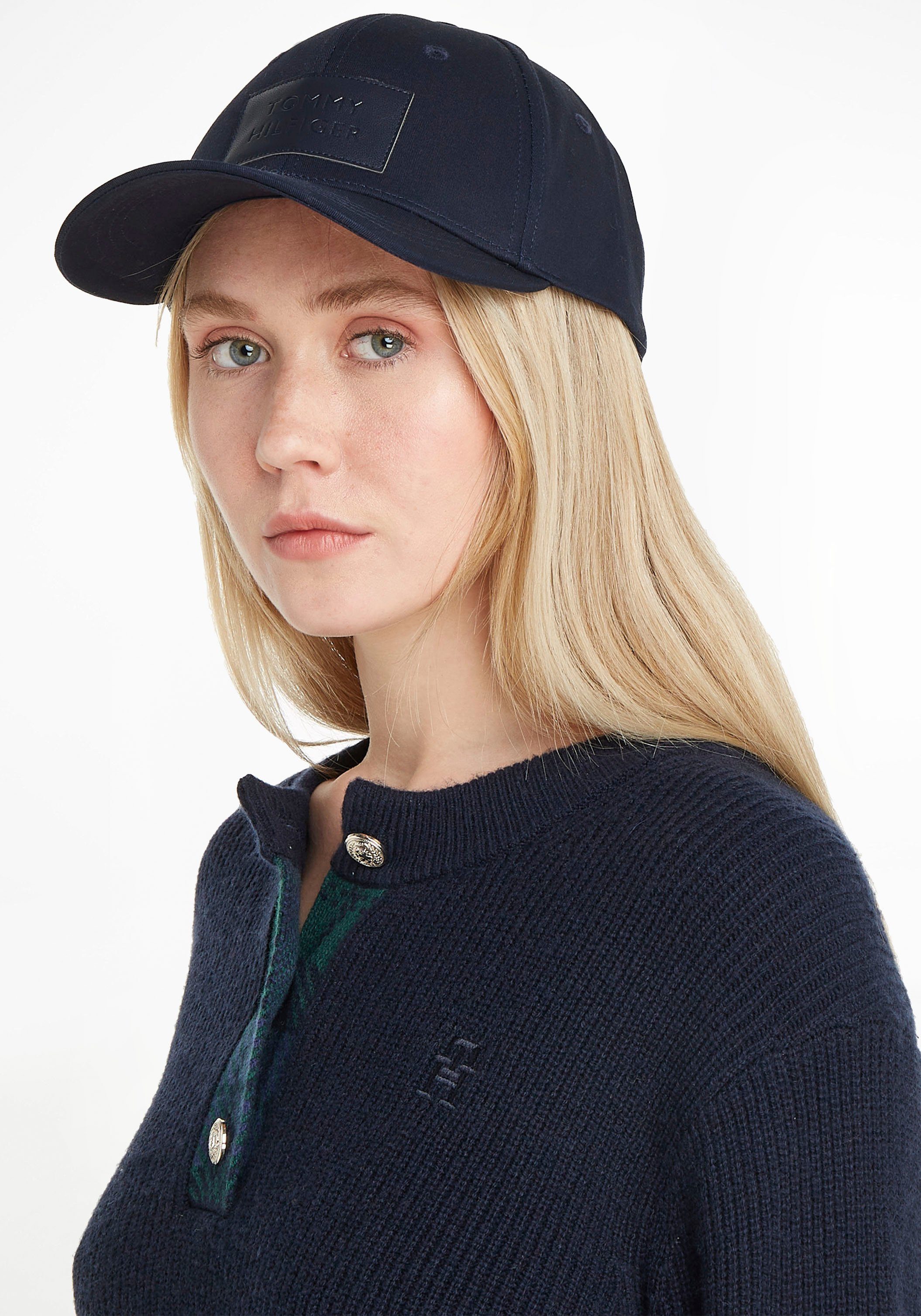 Tommy Hilfiger Baseball Cap mit dunkelblau Leder-Badge