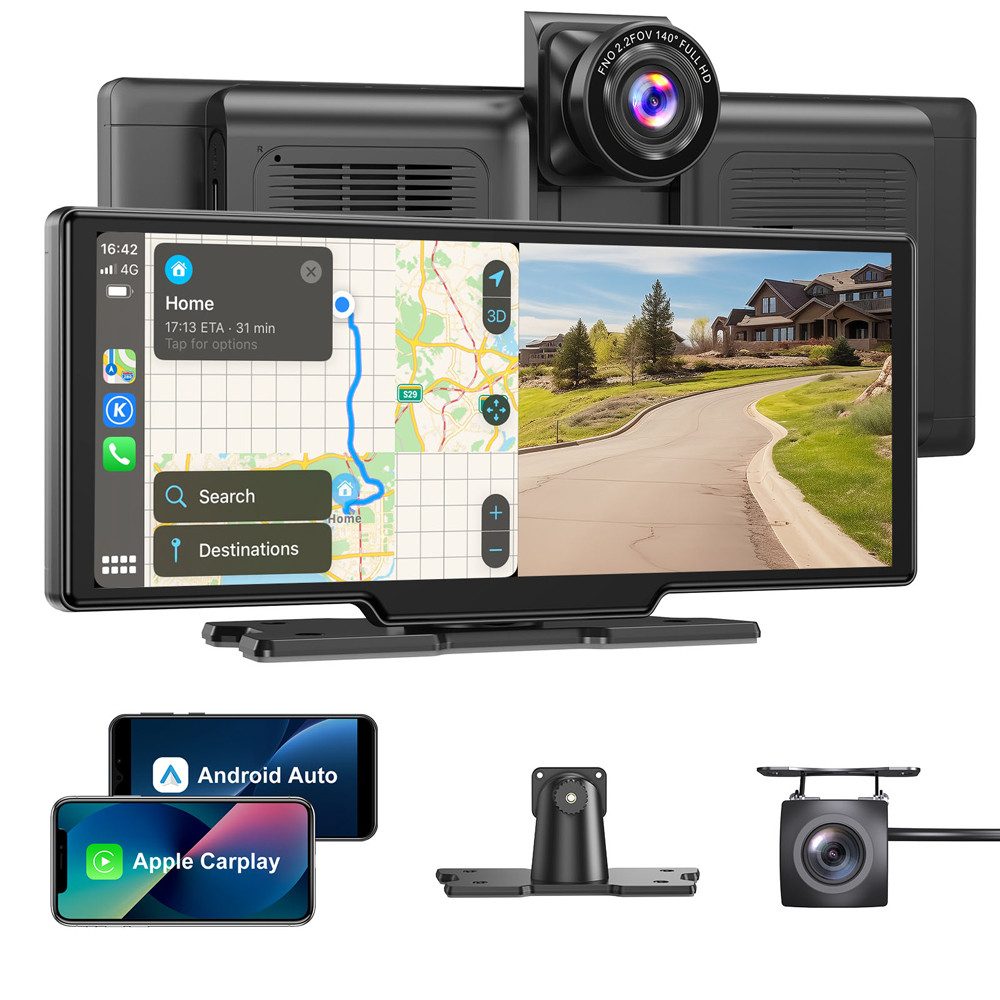 Carplay NAVI Android Auto NAVI 4K Dashcam Rückfahrkamera 64GB Dashcam