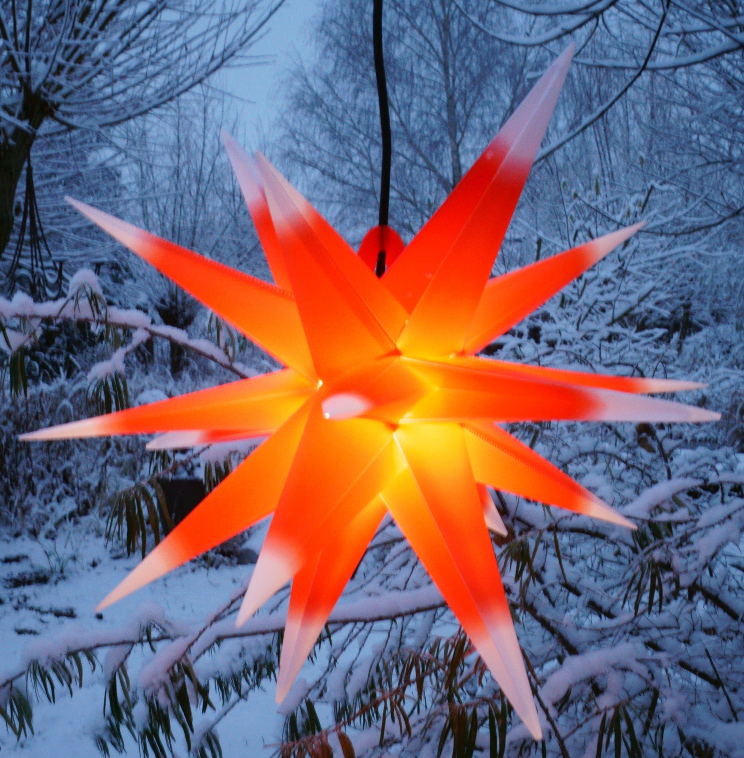 Kaspar, Leuchtmittel rot/weiß Außenstern LED-Stern Weihnachtsstern,.., 55 außen inklusive Guru-Shop 230V 3D für E14 cm, Ø