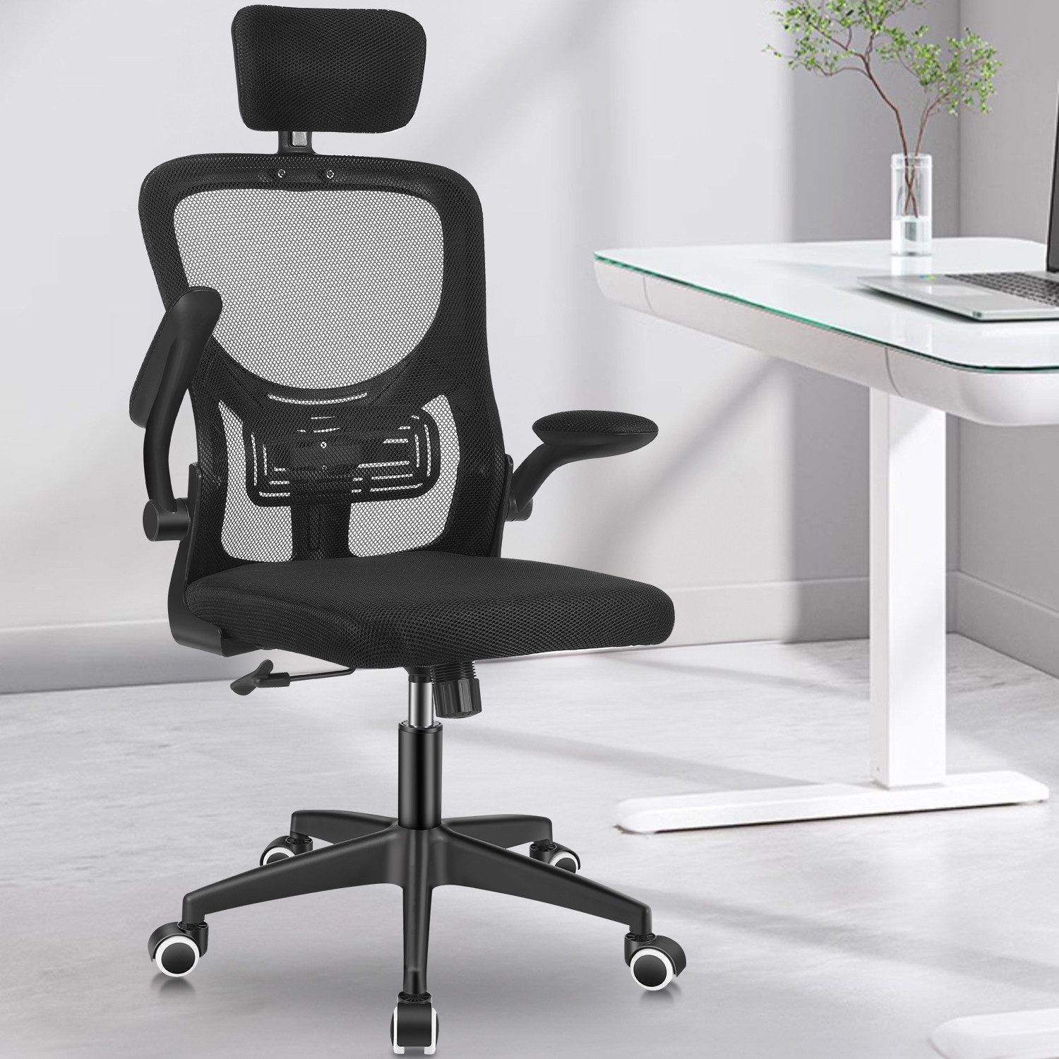 LOVONLIVE Bürostuhl Ergonomisch, Schreibtischstuhl mit Verstellbarer günstig online kaufen