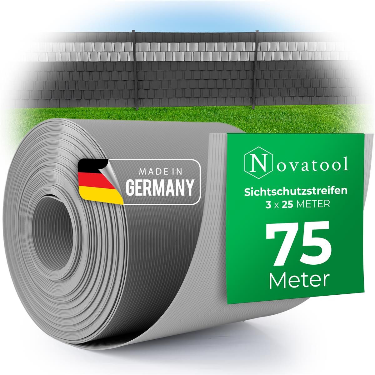 Novatool Doppelstabmattenzaun -, (3-St), Sichtschutzstreifen-Rollen günstig online kaufen
