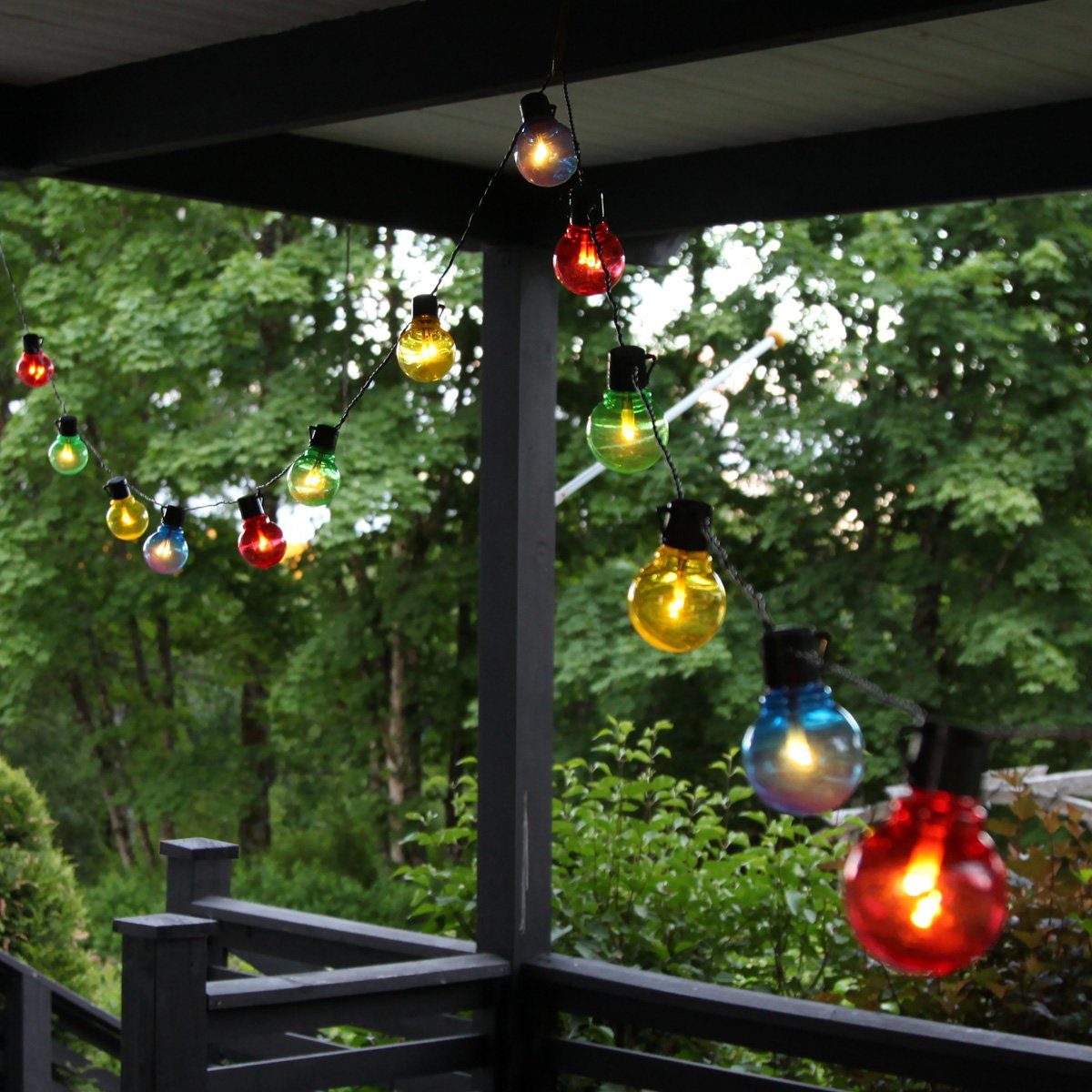 STAR TRADING LED-Lichterkette LED Party Lichterkette 16 bunte beleuchtete Kugeln 4,5m Balkon Außen
