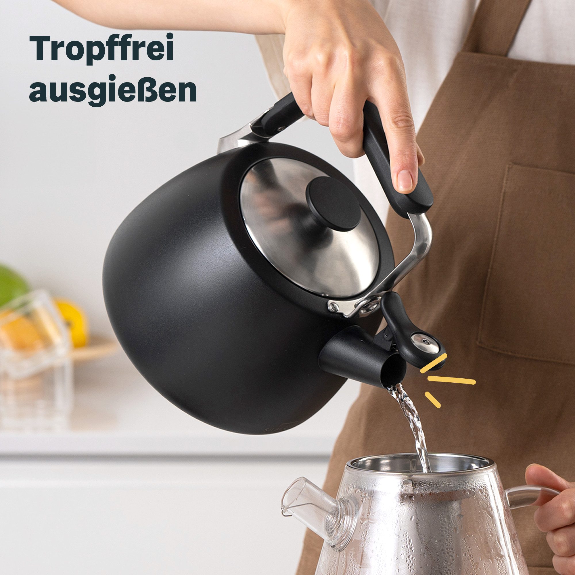 SILBERTHAL Wasserkessel Flötenkessel schwarz 3L – Bild 5 von 5