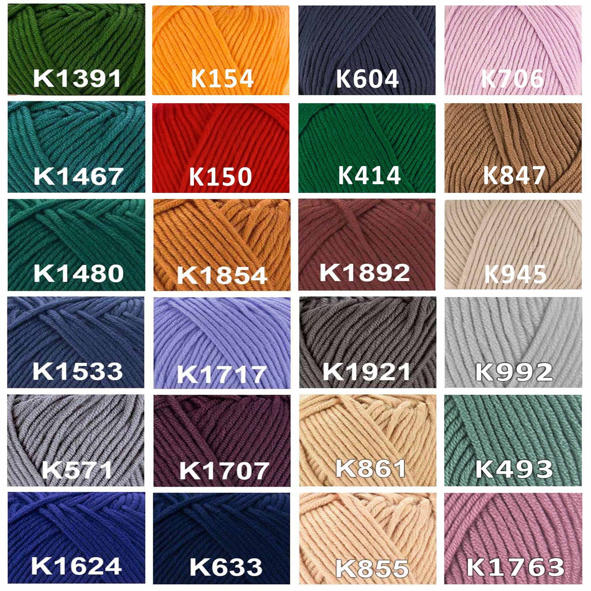 maDDma 5 x 100g Strickwolle Kartopu NO:1 Polyacryl-Wolle Anti Pilling Effekt Häkelwolle, 800 m (Sparpaket), K1210 dunkelorange