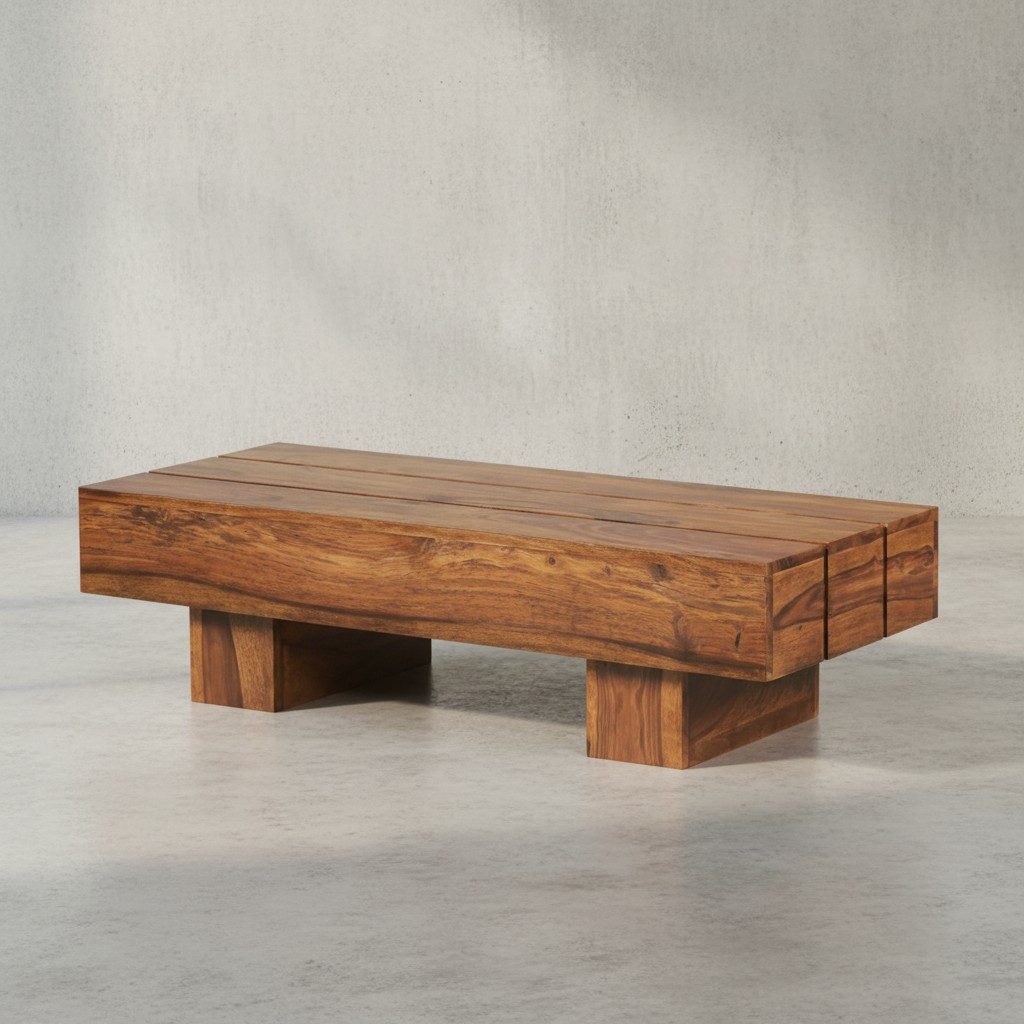 KADIMA DESIGN Couchtisch Massivholz Kaffeetisch - Robust & Modern für gemütliche Abende