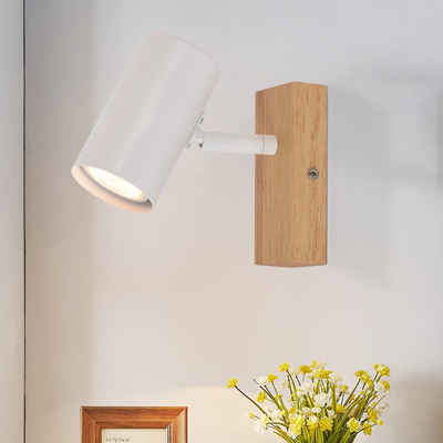 ZMH LED Wandleuchte Deckenlampe Flur Weiß Metall Modern GU10 Fassung 330° Deckenspot, ohne Leuchtmittel, Drehbar für Wohnzimmer Schlafzimmer Küche Treppe