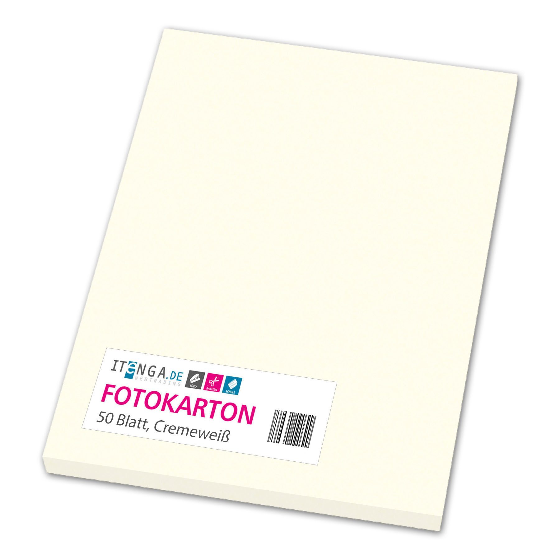 itenga Bastelkartonpapier itenga Fotokarton A4 CREMEWEISS 50 Blatt 300 g/qm