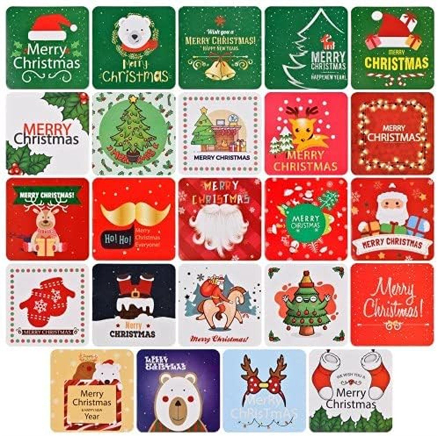 Inshow Grußkarten Weihnachtskarten-Set, Mini-karten, blanko 24-teilig, niedliche innen