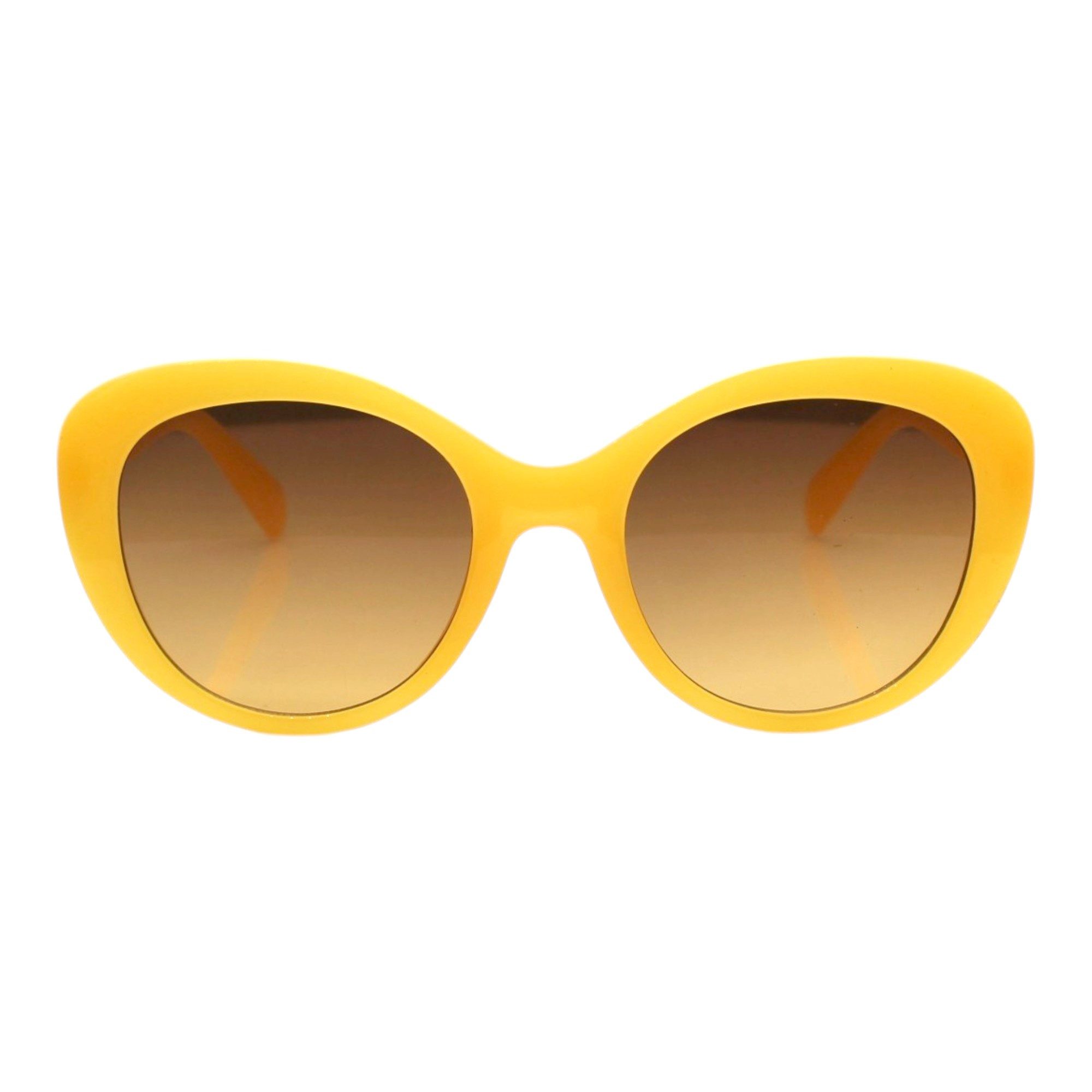 Rennec Sonnenbrille Damen Vintage Brille 60ziger Jahre Design Cat-Eye Oval Transparent Gestell in Pastellfarben Gelb, Mint, Flieder, Gläser UV400 Getönt