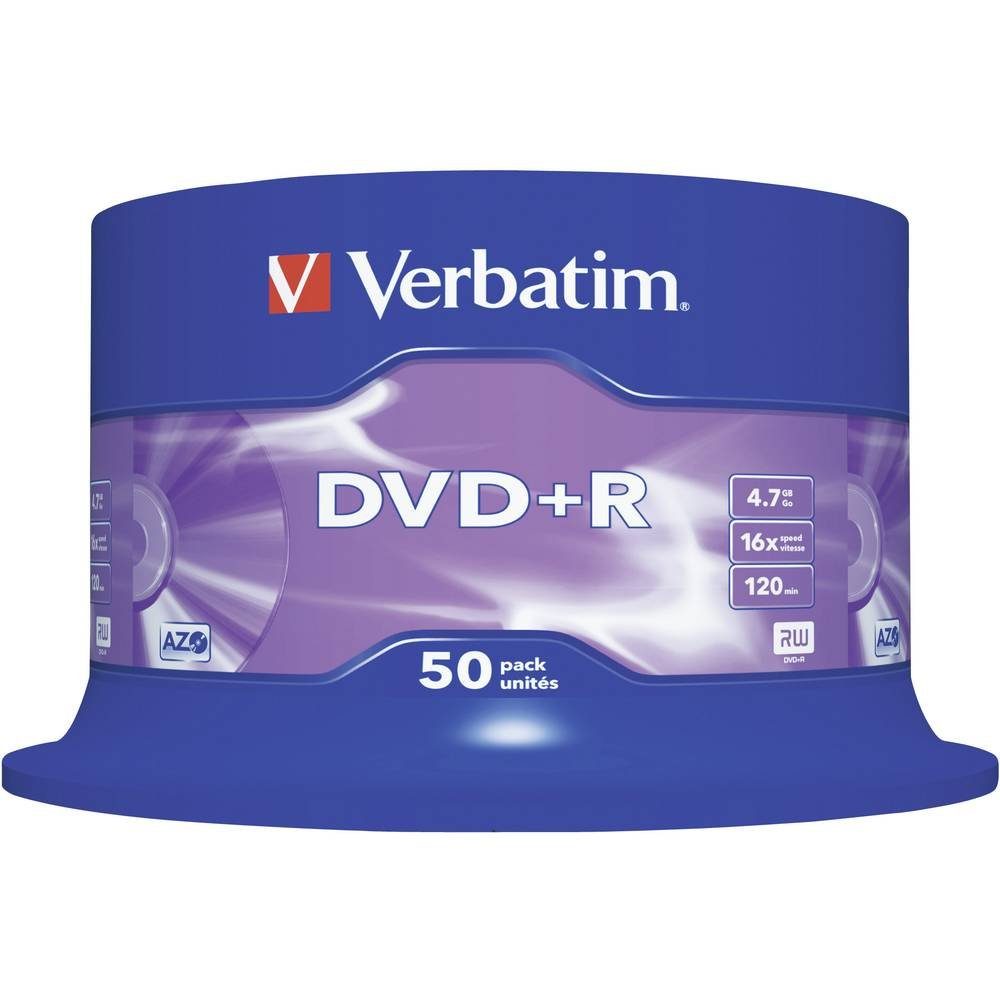 Verbatim DVD-Rohling DVD+R 4.7 GB 16x 50er Spindel