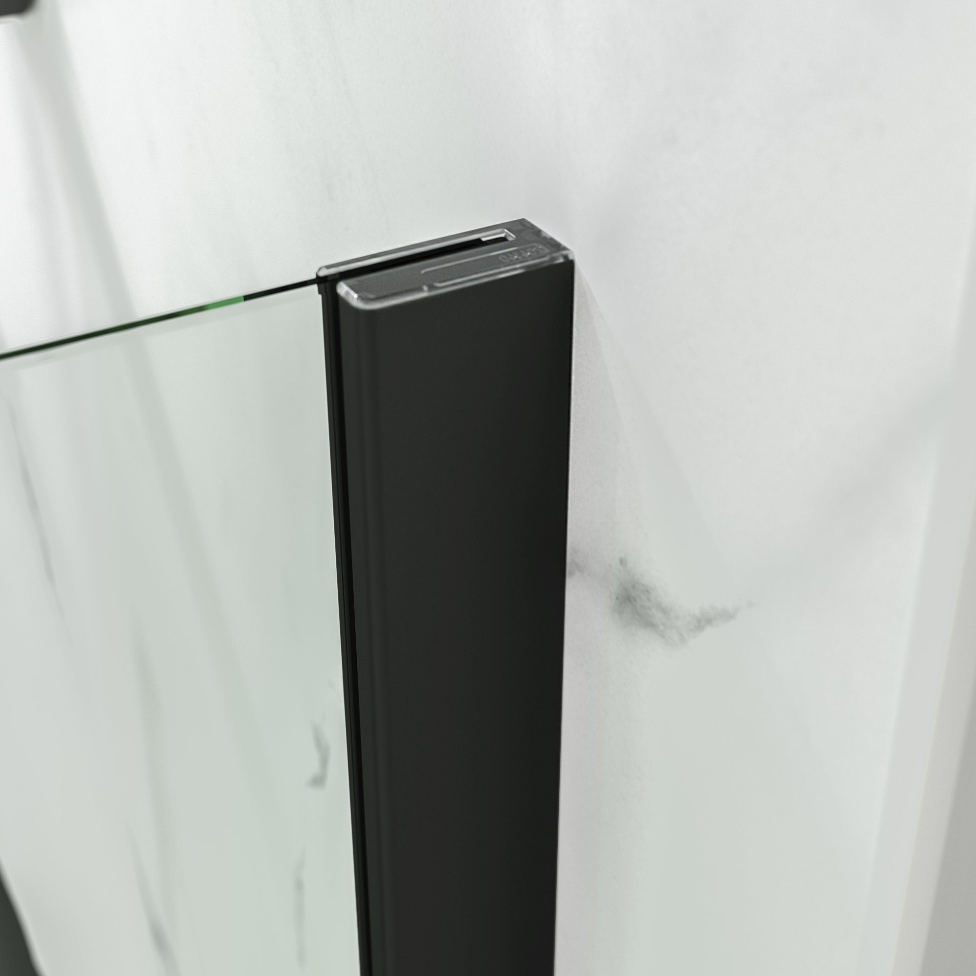 Schulte Eckdusche MasterClass, BxT: 100x80 cm, Sicherheitsglas, Schwarz Schiebetür Nebenteil und Seitenwand