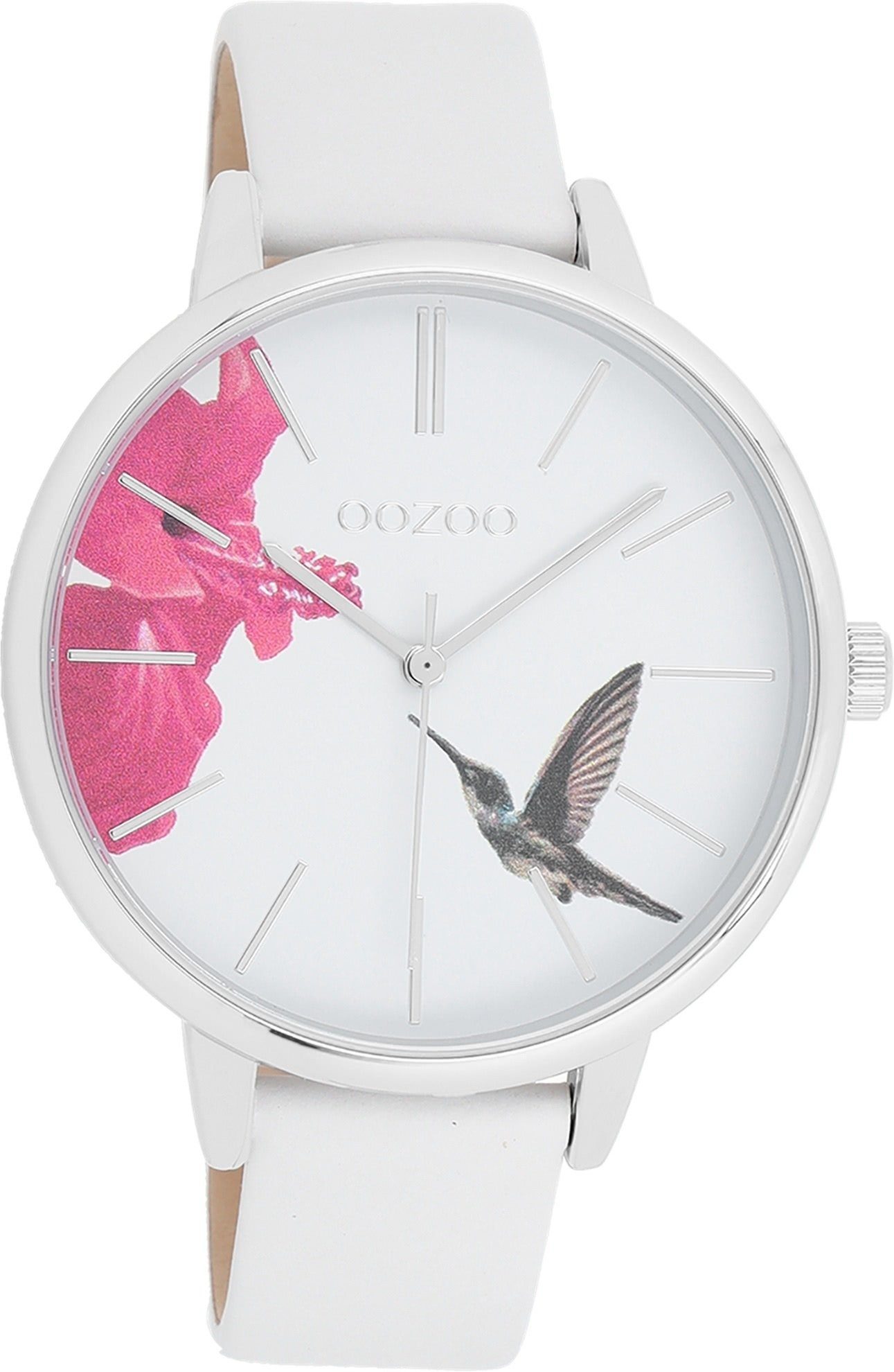 OOZOO Quarzuhr Oozoo Damen Armbanduhr Timepieces Analog, (Analoguhr), Damenuhr rund, groß (ca. 42mm) Lederarmband, Fashion-Style