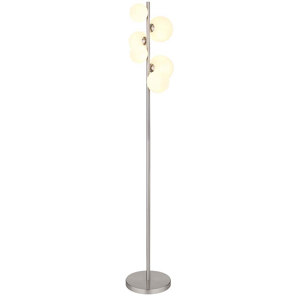 Globo Stehlampe, Stehleuchte Standlampe Büroleuchte LED Wohnzimmerlampe Metall Glas H