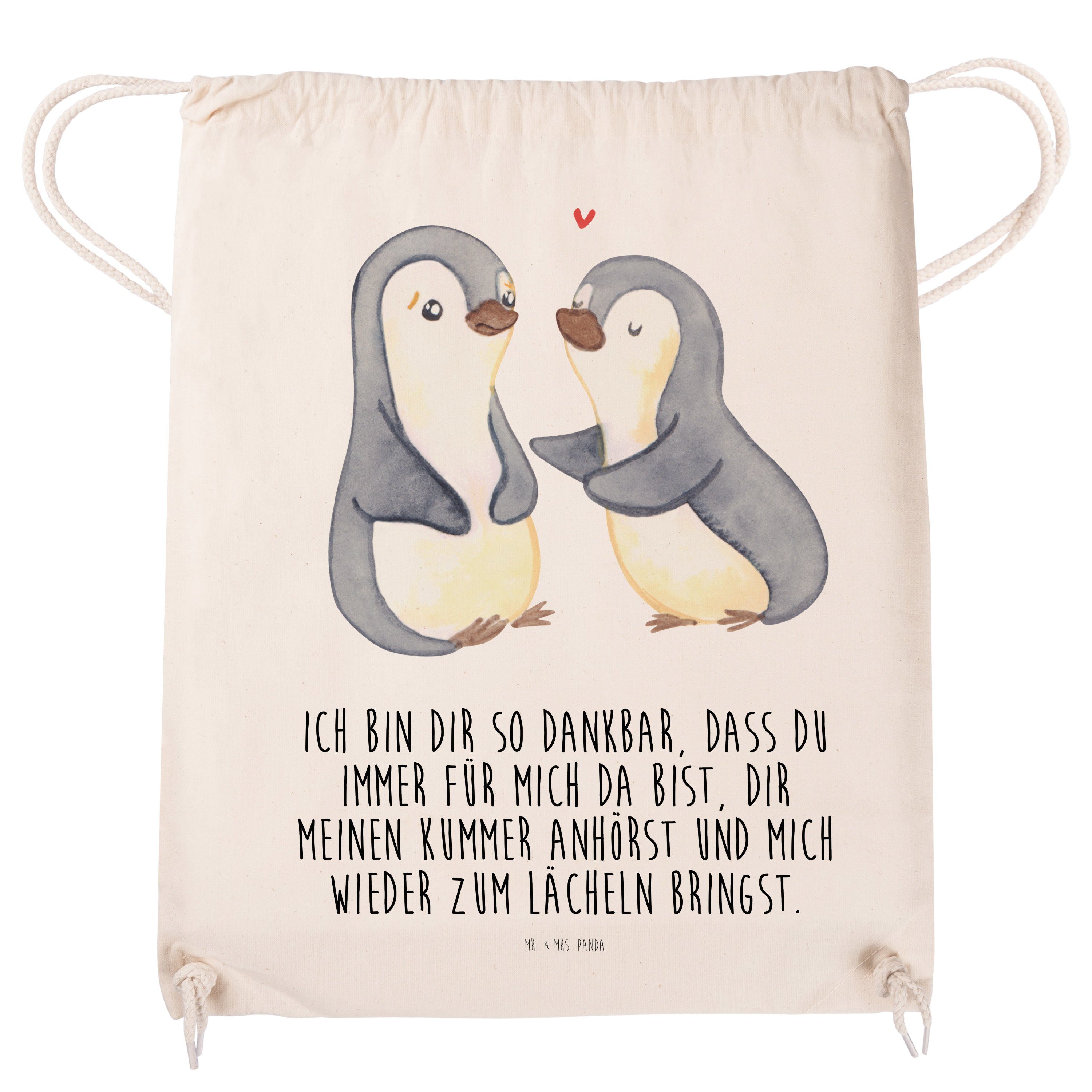 Mr. für Pinguine Sporttasche - Ehemann, - (1-tlg) Panda Tu trösten Verlobung, Transparent Geschenk, & Mrs.