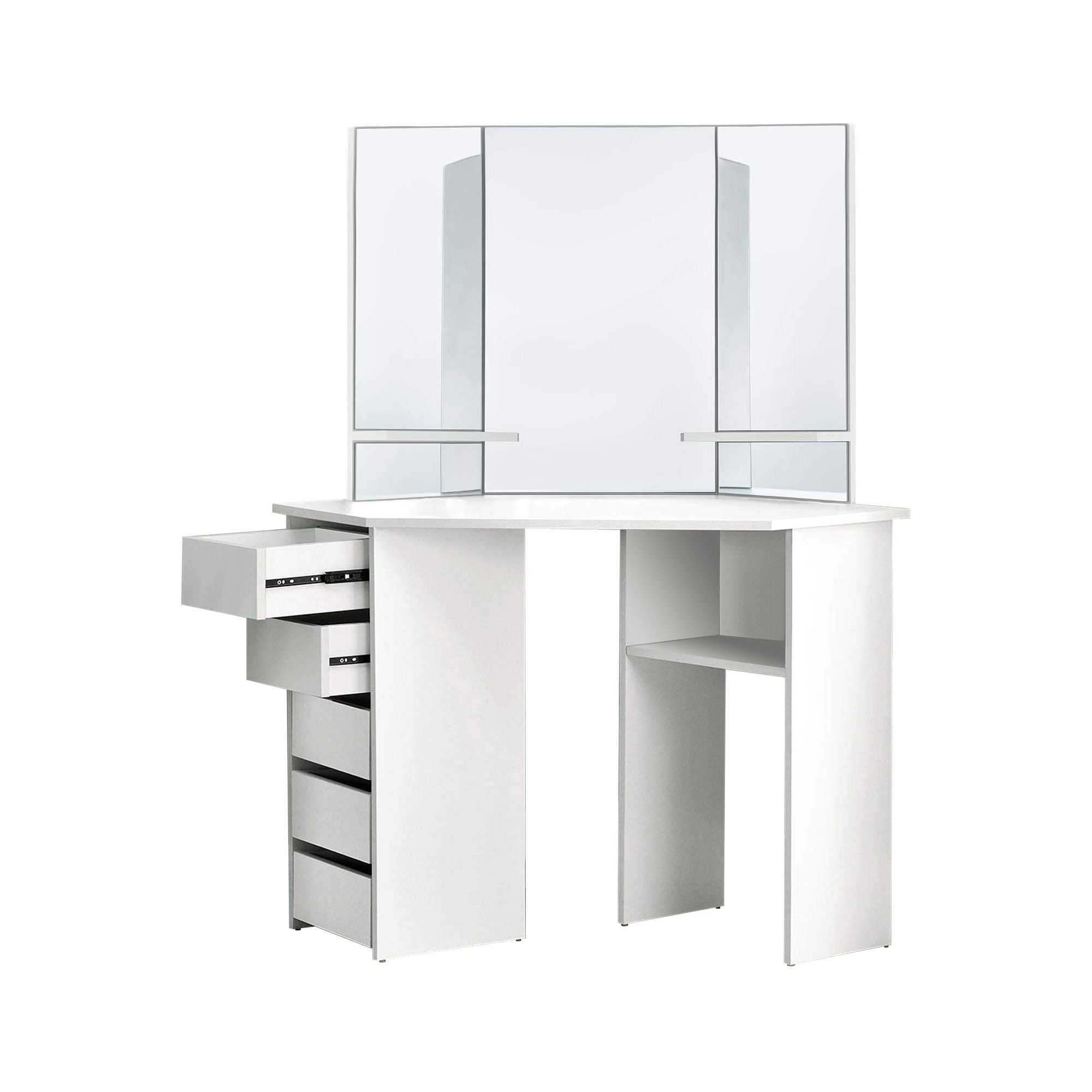 Schminktisch Frisierkommode aus MDF Holz mit Spiegel Make-up Tisch