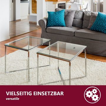 HOOZ Tischplatte aus Glas 125 x 65 x 0,6 cm oder als Funkenschutzplatte für den Kamin (Klarglas, 1 St., ESG-Sicherheitsglas), mit hochwertigem Facettenschliff