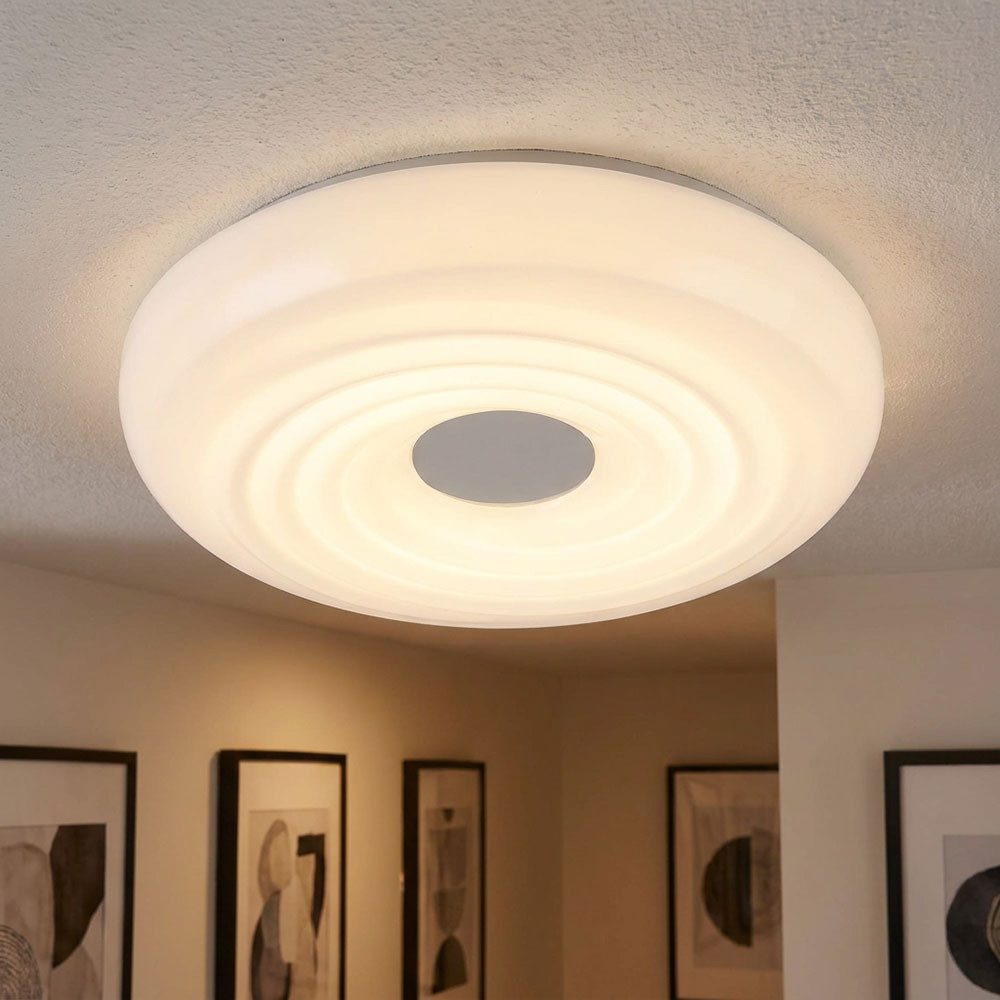 GLOBO LIGHTING LED Deckenleuchte, LED-Leuchtmittel fest verbaut, Warmweiß, Deckenleuchte Deckenlampe LED rund weiß Esszimmerleuchte in weiß