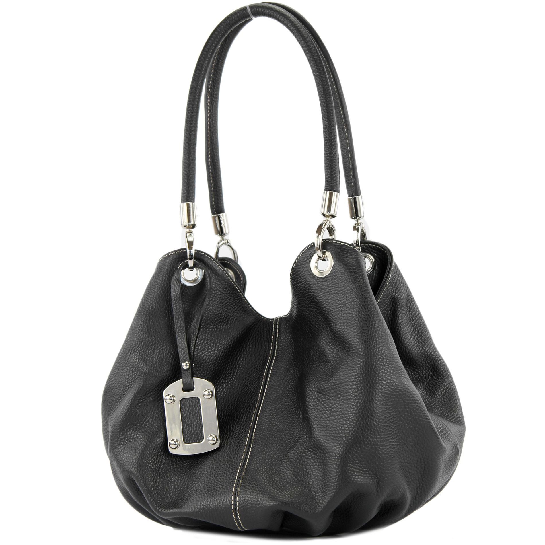 in Schwarz Echtleder modamoda Schultertasche Italy Handmade de 228,