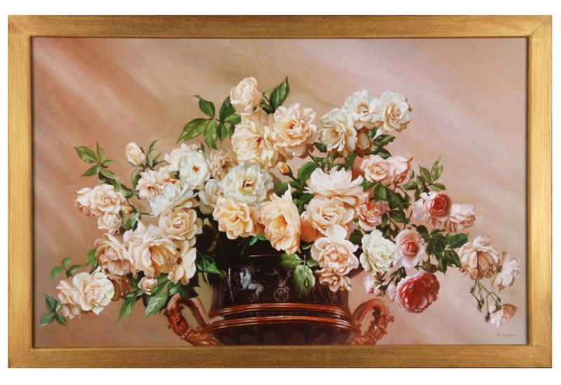 Home affaire Wandbild »White Roses«, 90/60 cm