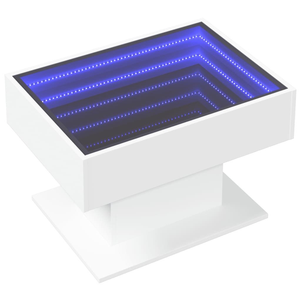 vidaXL Couchtisch LED-Couchtisch Weiß 70x50x45 cm günstig online kaufen