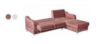 JVmoebel Ecksofa Luxuriöses Wohnzimmersofa Sofa L-Form Modern Bequem in Rosa Farbe Neu, 2 Teile, Made in Europa