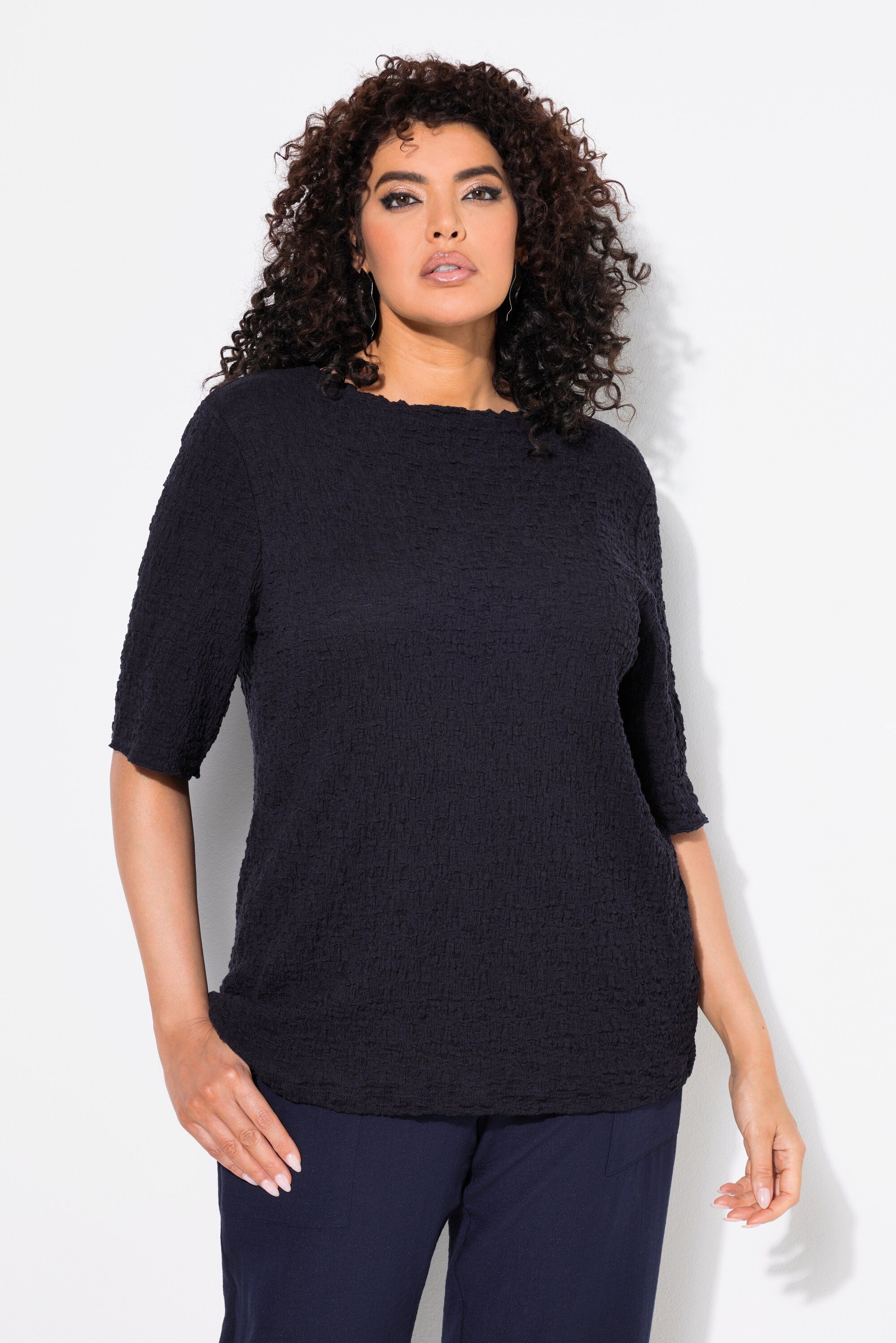 Ulla Popken T-Shirt T-Shirt Struktur Regular günstig online kaufen
