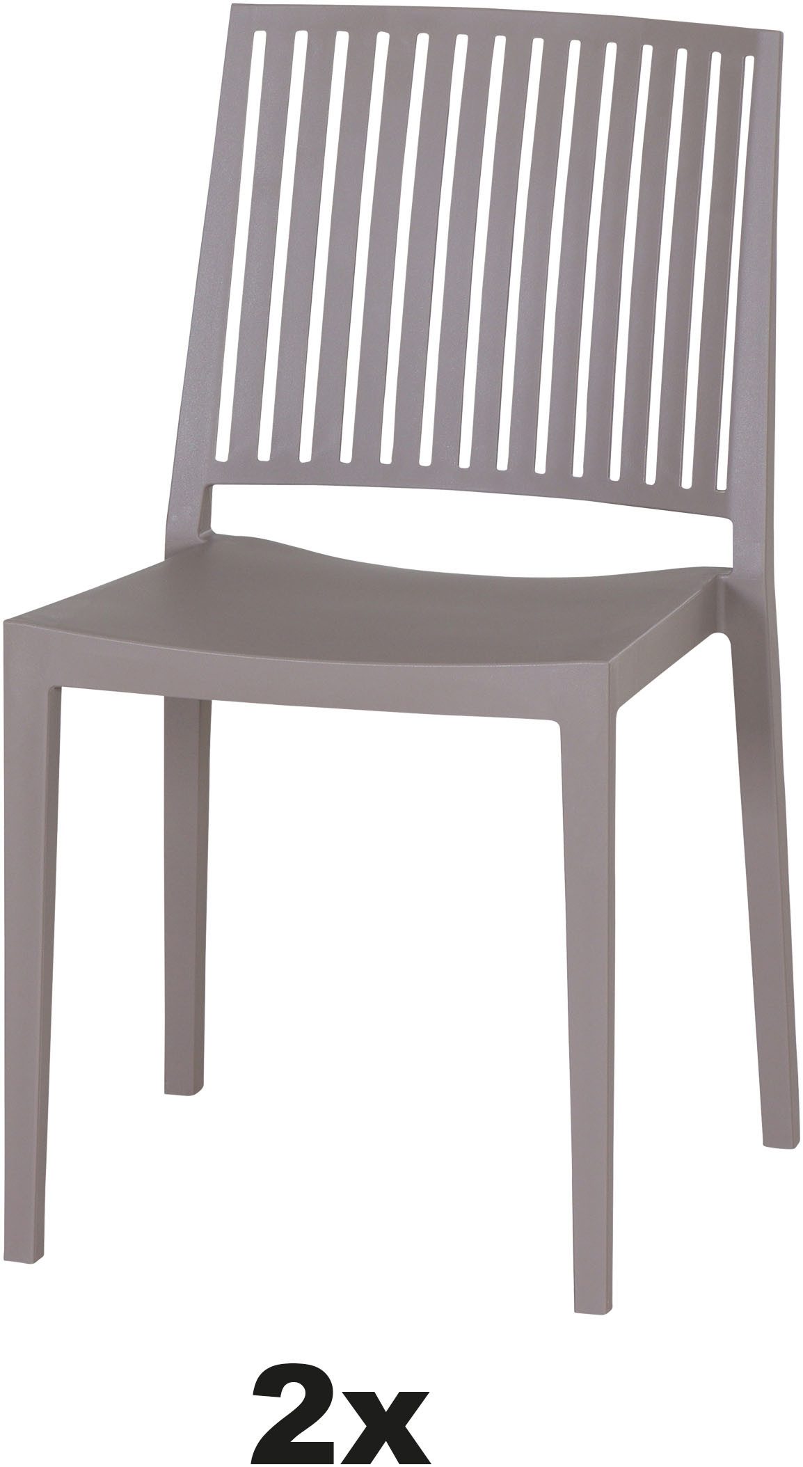 Siena Garden Gartensessel Lane 2er Set Stapelstuhl taupe (Set, 2-St), Gestell, Polypropylen/Glasfaser