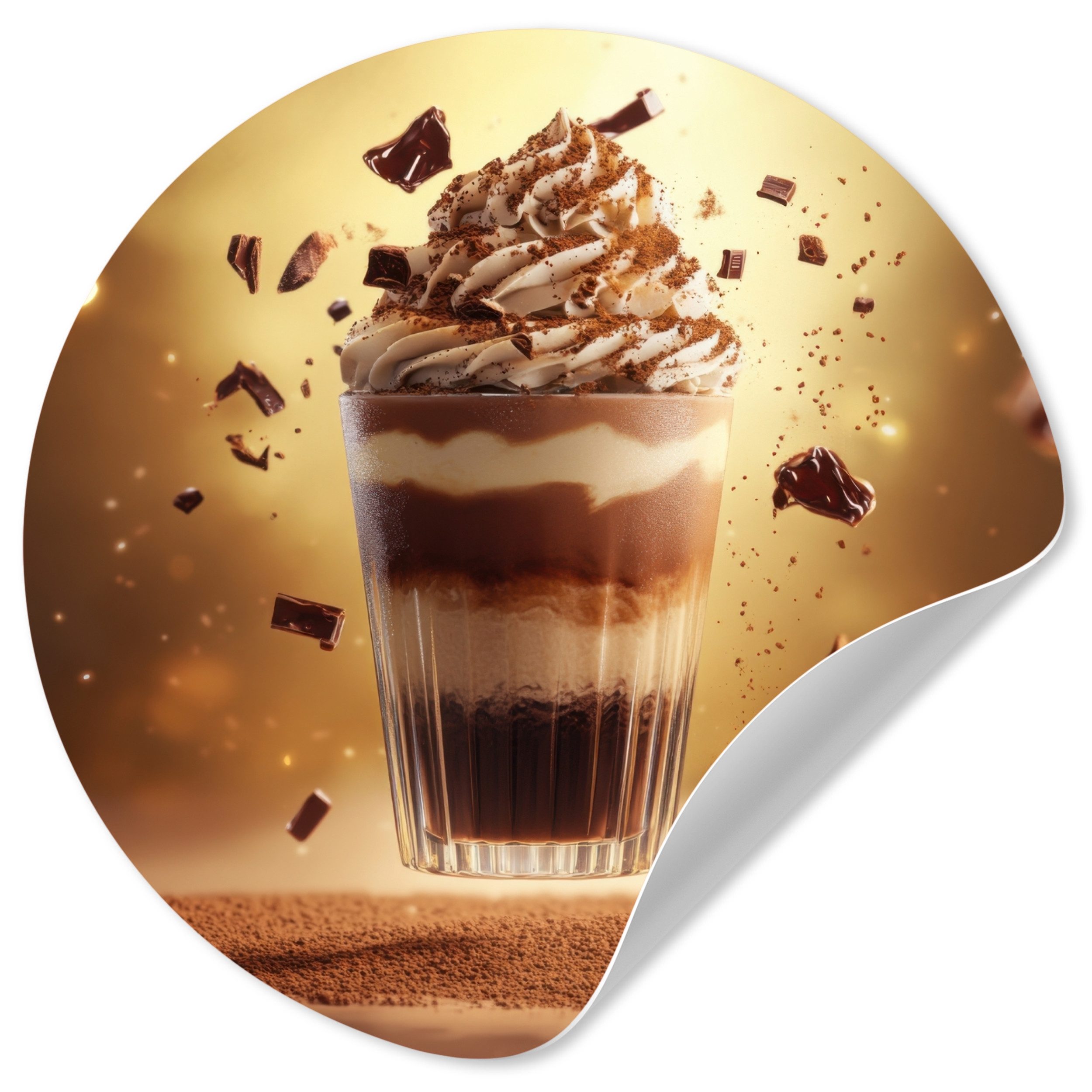 MuchoWow Wandsticker Dessert - Schokolade - Süß - Lebensmittel (1 St), Wandtattoo Selbstklebend, Wohnzimmer Deko Aufkleber, 30x30 cm