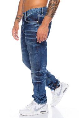 Cipo & Baxx Regular-fit-Jeans Herren Jeans Hose im dezentem Design dezente Kontrastnähte
