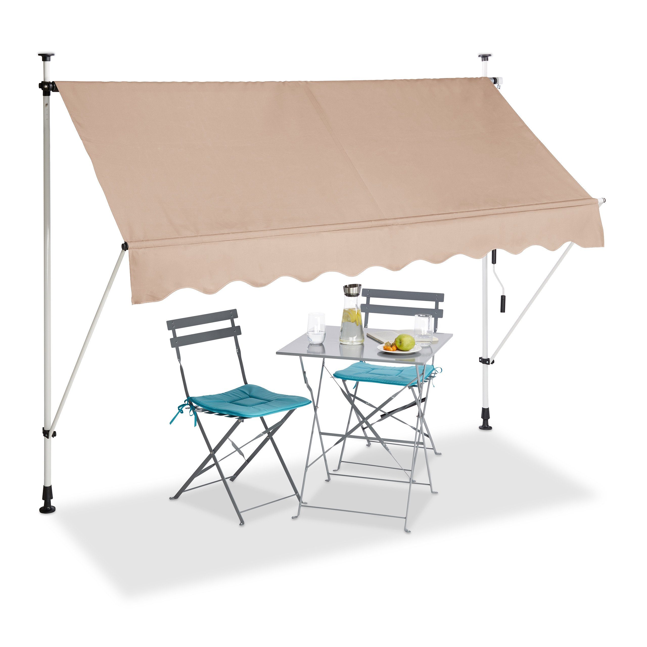 relaxdays Klemmmarkise beige 250 x 120 günstig online kaufen