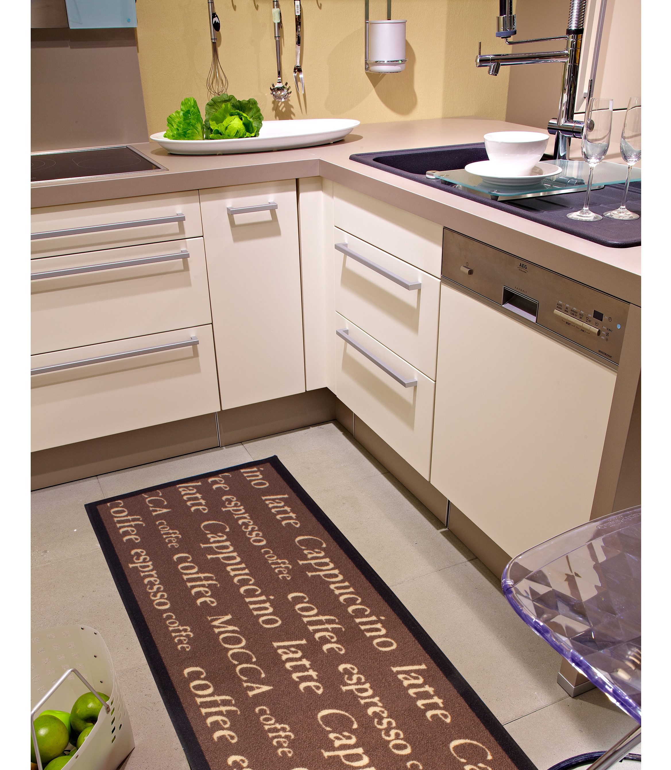 Küchenläufer »Mocca«, Andiamo, rechteckig, Höhe 5 mm, mit Schriftzug, Küche-HomeTrends