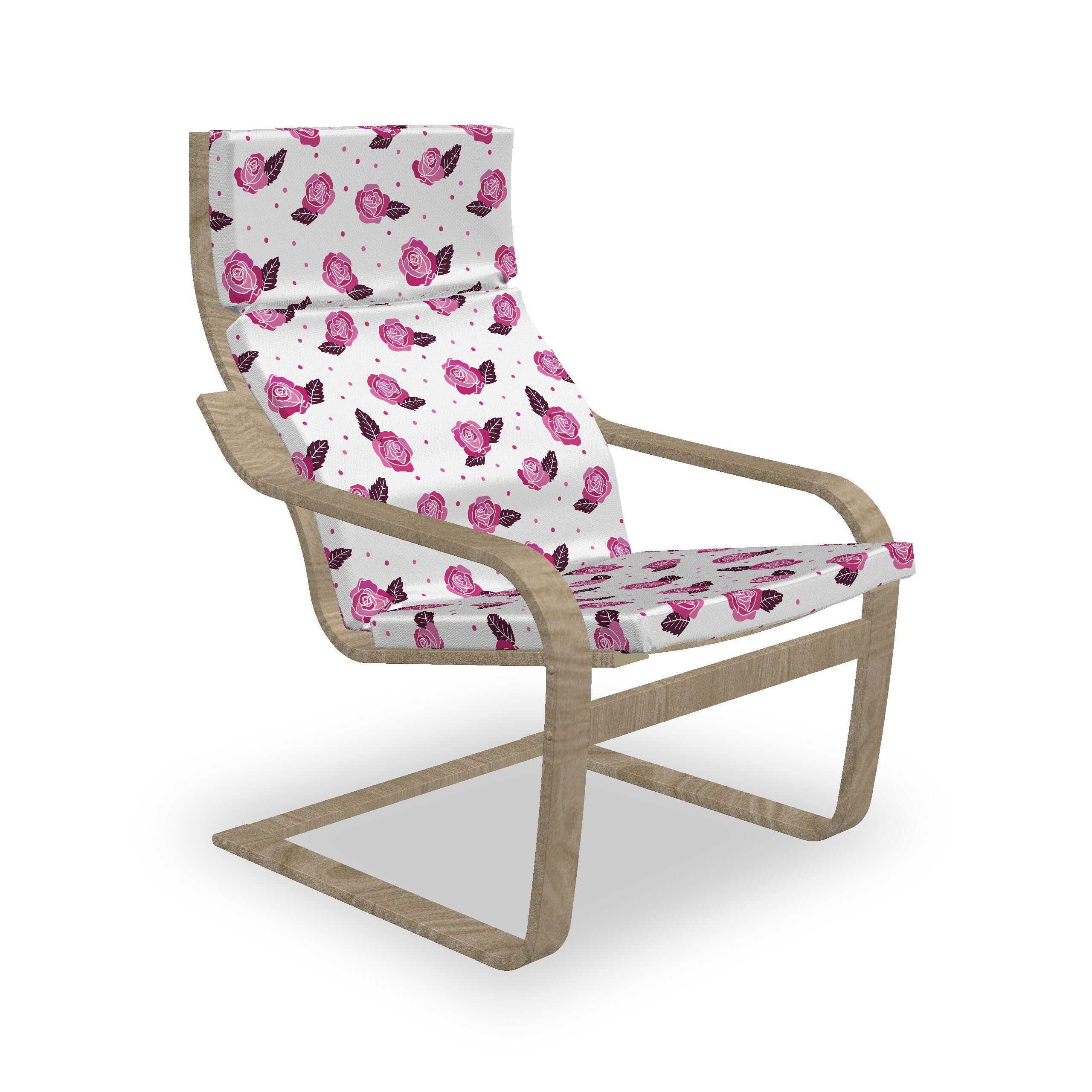 Abakuhaus Stuhlkissen Sitzkissen mit Stuhlkissen mit Hakenschlaufe und Reißverschluss, Romantisch Rose Motive mit Punkten Kunst