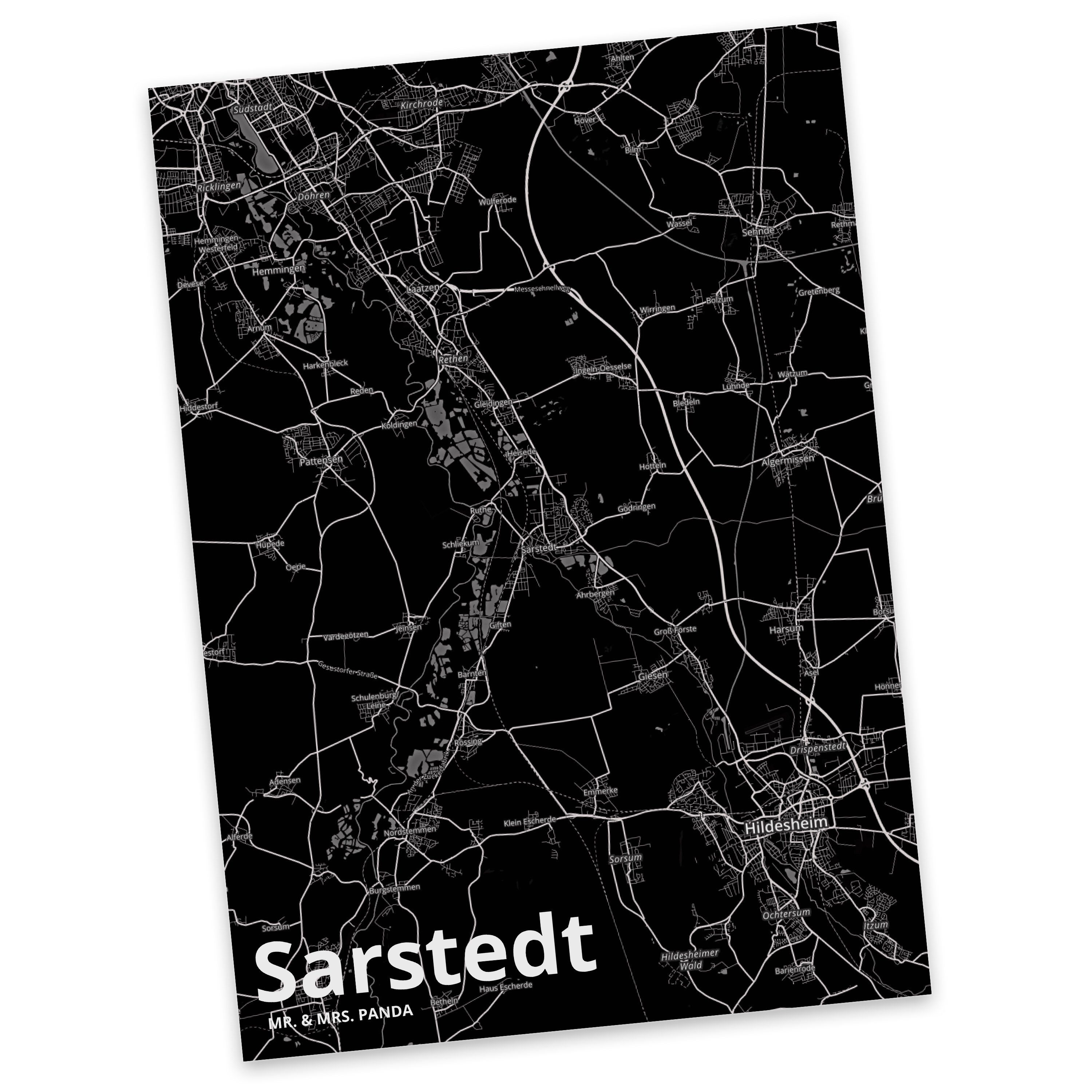 Sarstedt Geschenk, Ort, - Panda Ansichtskarte, & Postkarte Mrs. Stad Dorf, Mr. Geburtstagskarte,