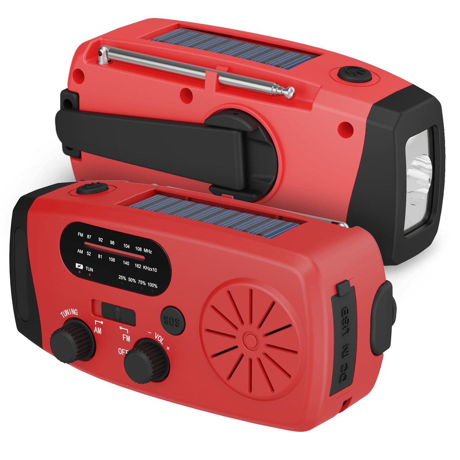 Rock Notfallradio mit Kurbel und Solar Powerbank 4000mAh Notfallradio