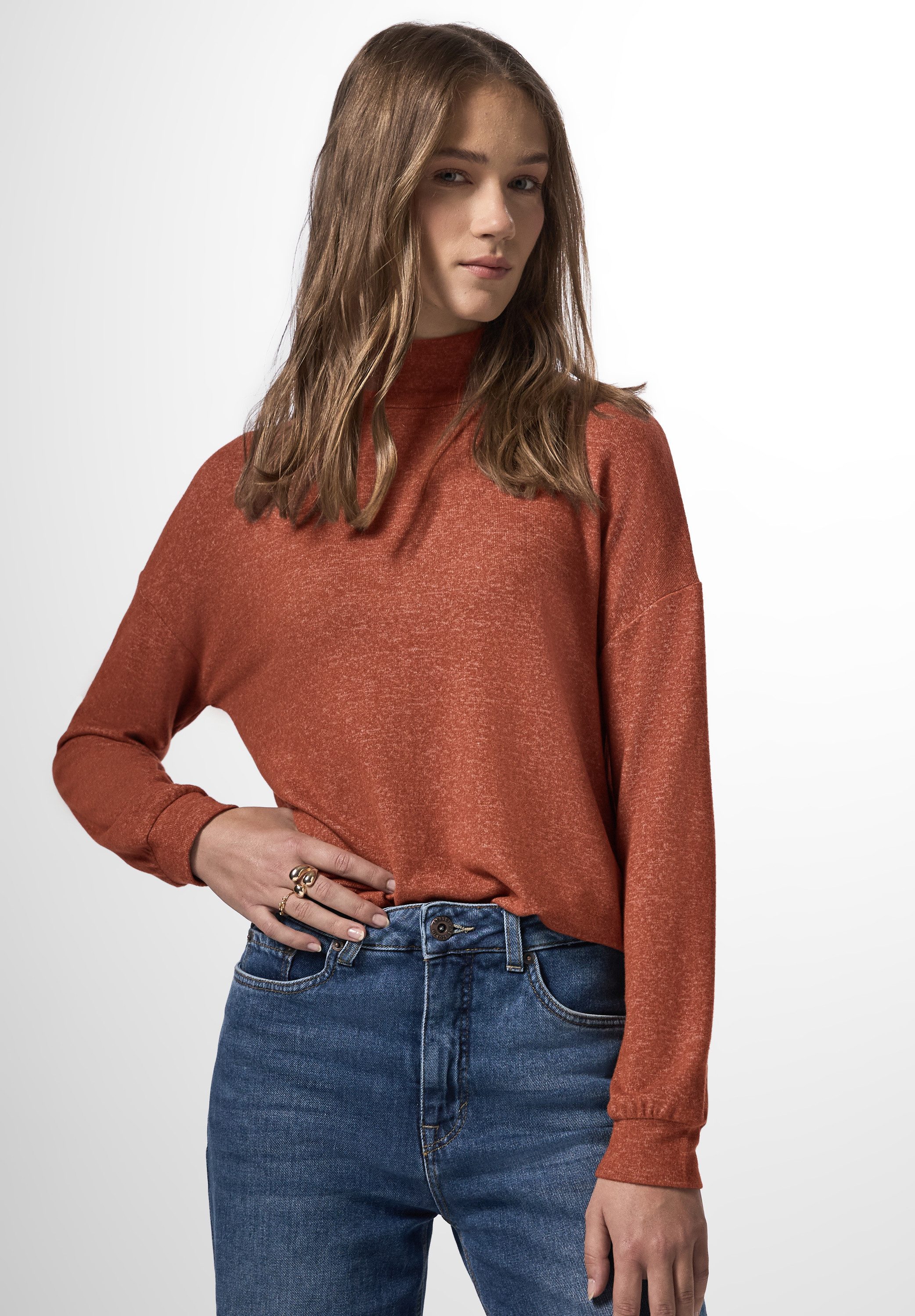 STREET ONE STUDIO Langarmshirt aus softem günstig online kaufen