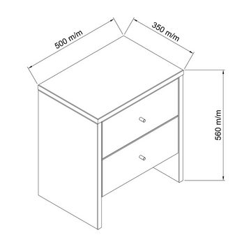 Lomadox Garderoben-Set CUENCA-137, (Spar-Set, 2-St), Massivholz Wildeiche, Kommode, Garderobenspiegel vertikal/horizontal