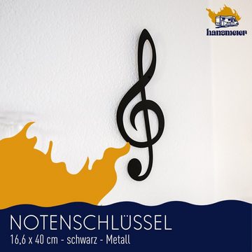 Hansmeier Wanddekoobjekt Wanddeko aus Metall, Für Außen & Innen, Motiv Notenschlüssel
