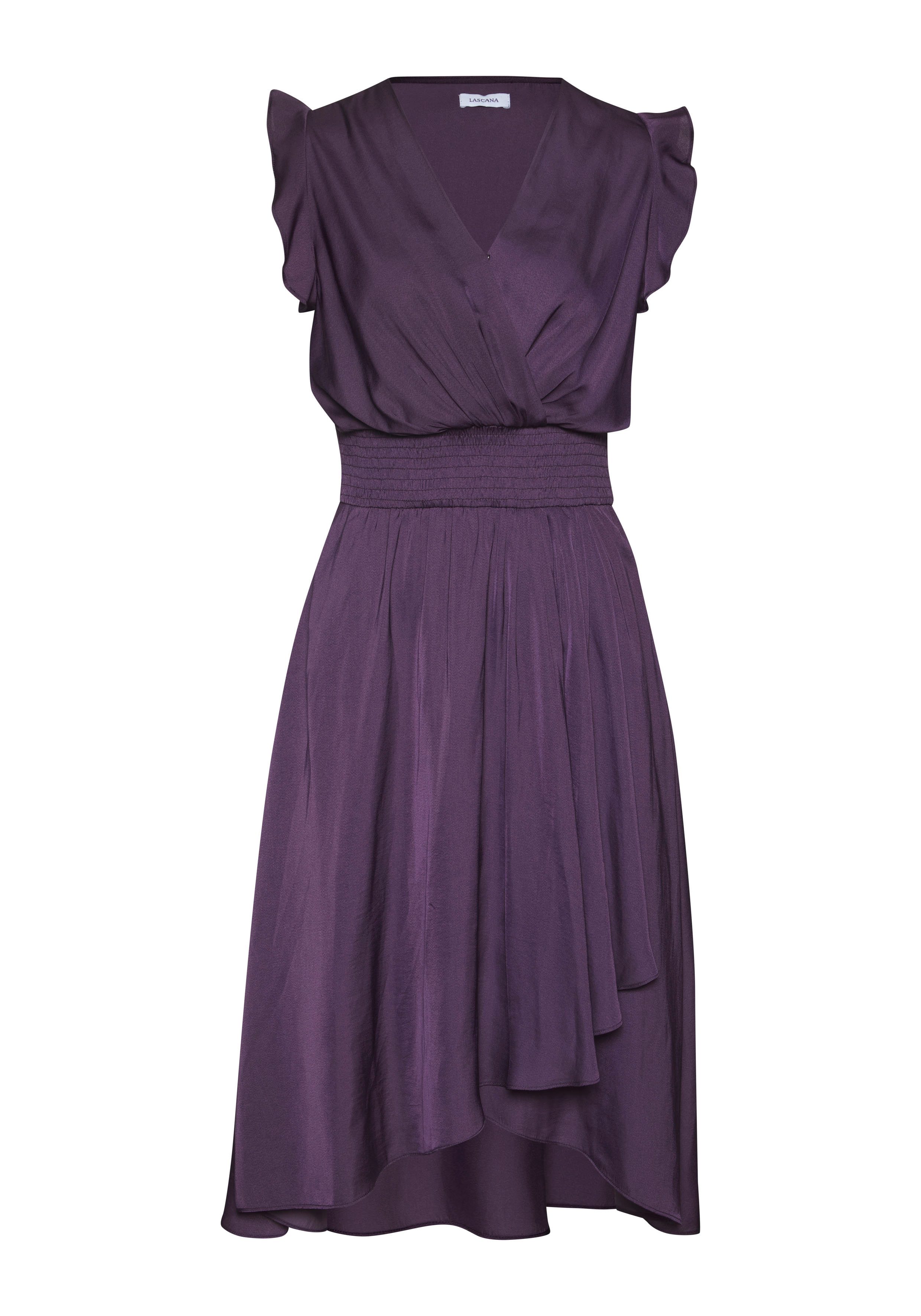 LASCANA Satinkleid mit kurzen Ärmeln, Sommerkleid günstig online kaufen