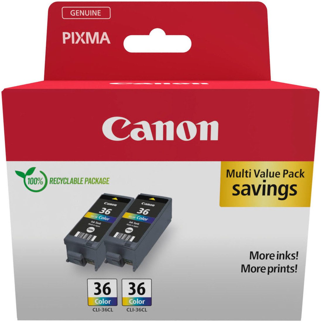 Canon CLI-36 CL (Doppelpack) Tintenpatrone (Packung, 2-tlg)