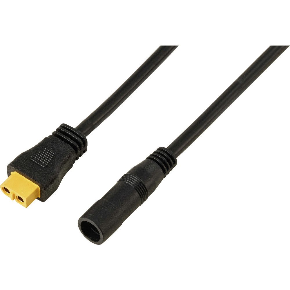 TRU COMPONENTS Rundstecker DC-Buchse 2,5/5,5 mm auf XT60-Kabel 0,5 m TC-13619300 Schwarz TRU COM, TC-13619300
