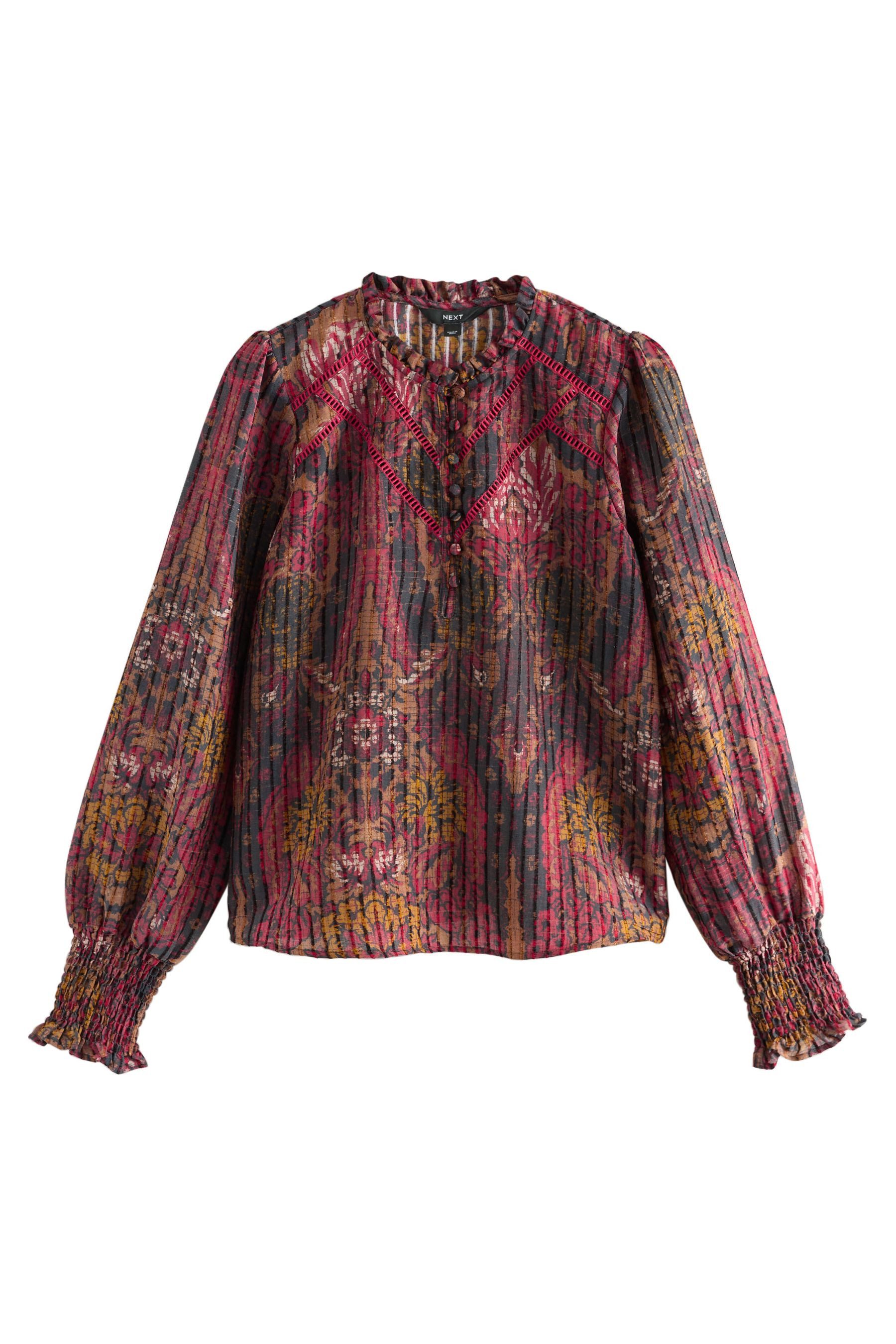 Next Langarmbluse Chenille-Langarmbluse mit Gittereinsatz (1-tlg) günstig online kaufen