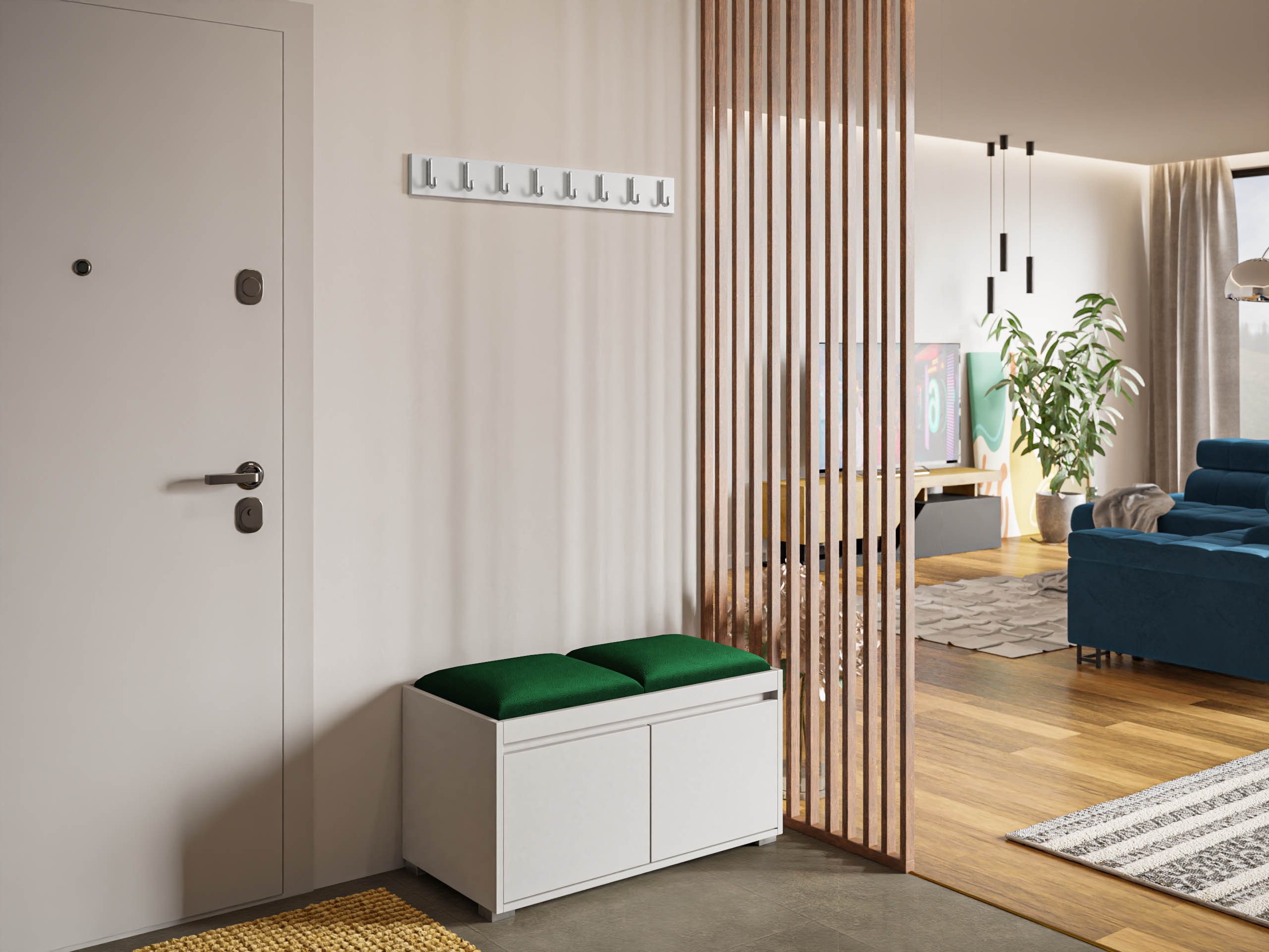 MIRJAN24 Garderoben-Set Grawis 80 I, (Komplett-Set, 2x Sitzpaneel 40x30, Schuhschrank, Kleiderhakenbrett), Enthält 8 Kleiderhaken für Kleidung